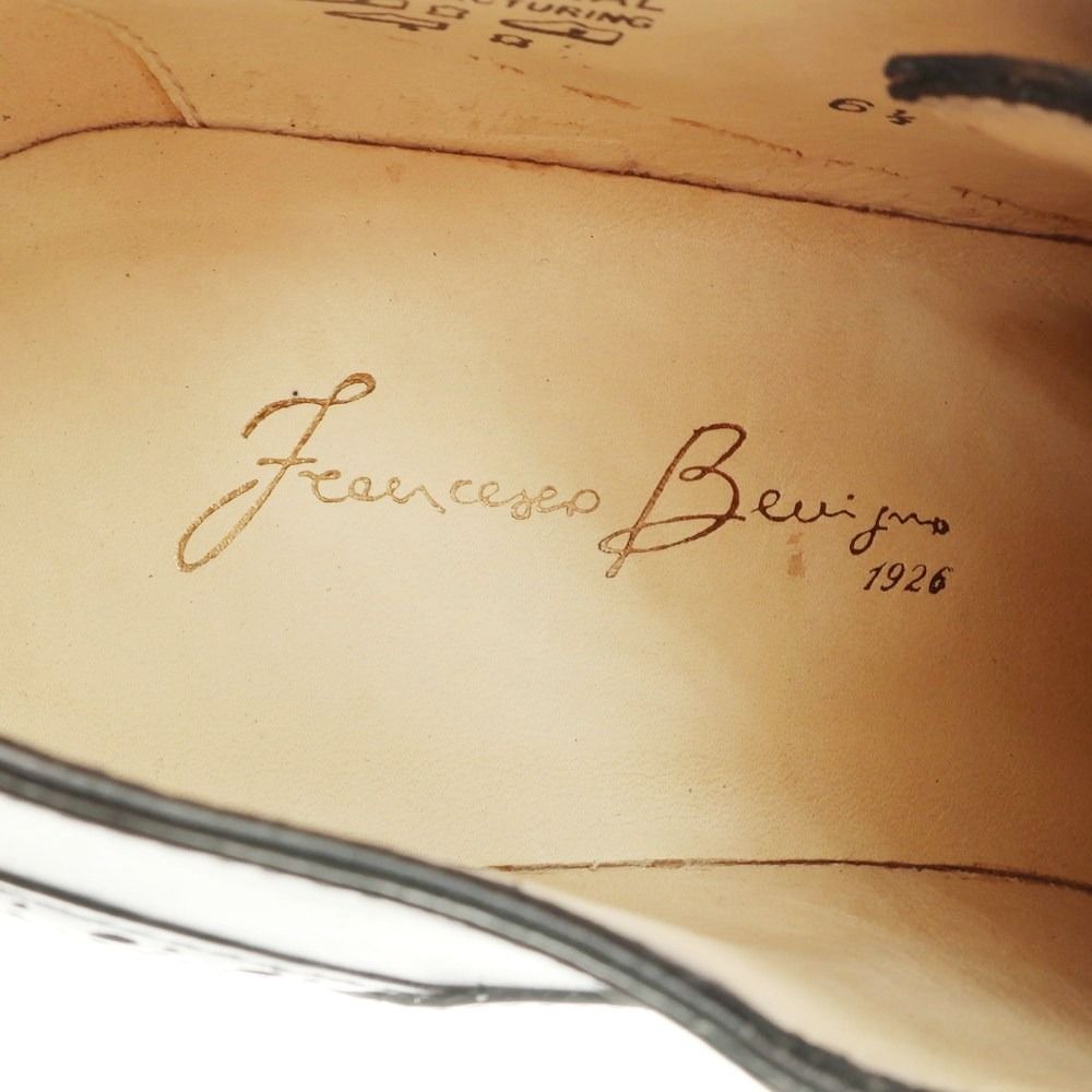  フランチェスコ ベニーニョ BENIGNO サイドレース ドレスシューズ ブラックグレー サイズ6 1 2 メンズ デッキシューズ 靴