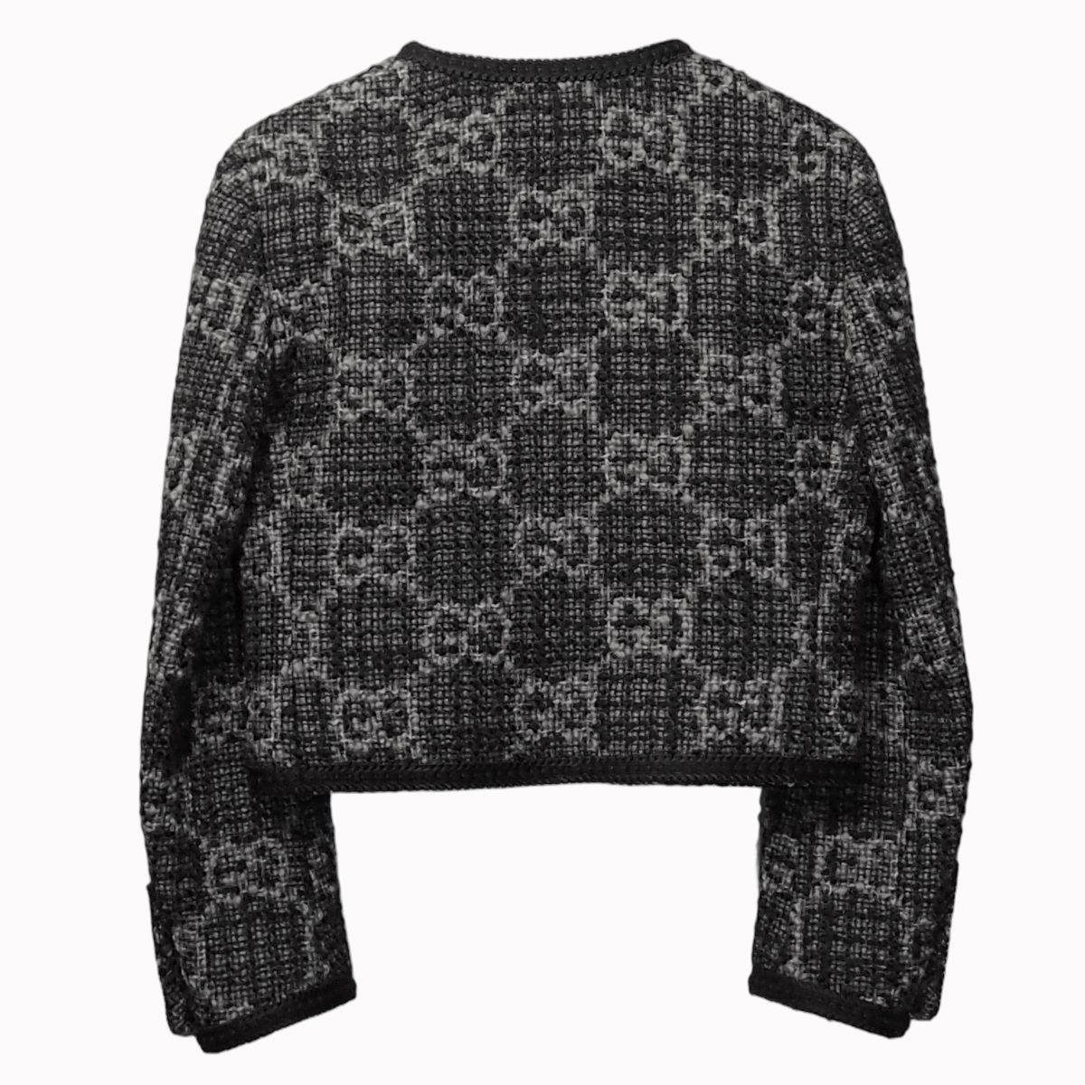 中古】GUCCI グッチ GGツイード ジャケット ノーカラージャケット 