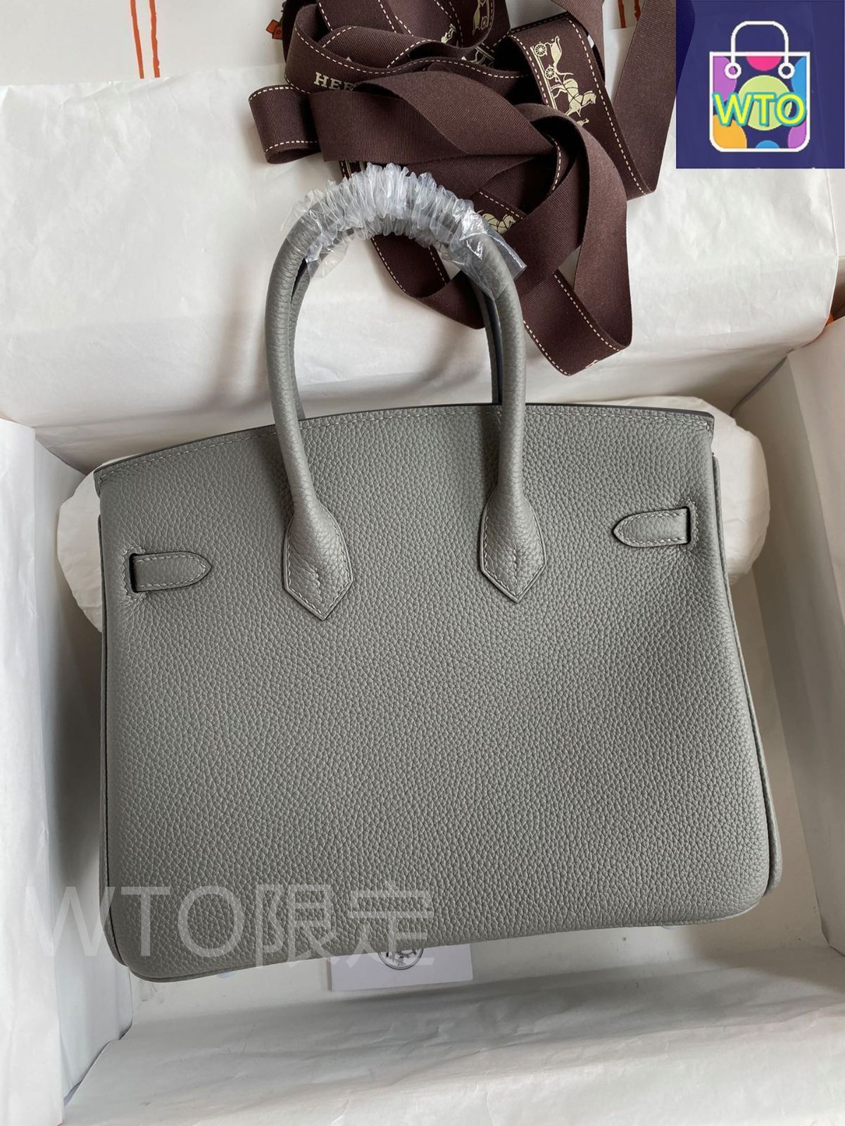 エルメス birkin Cumulus グレー シルバー バックル レディース