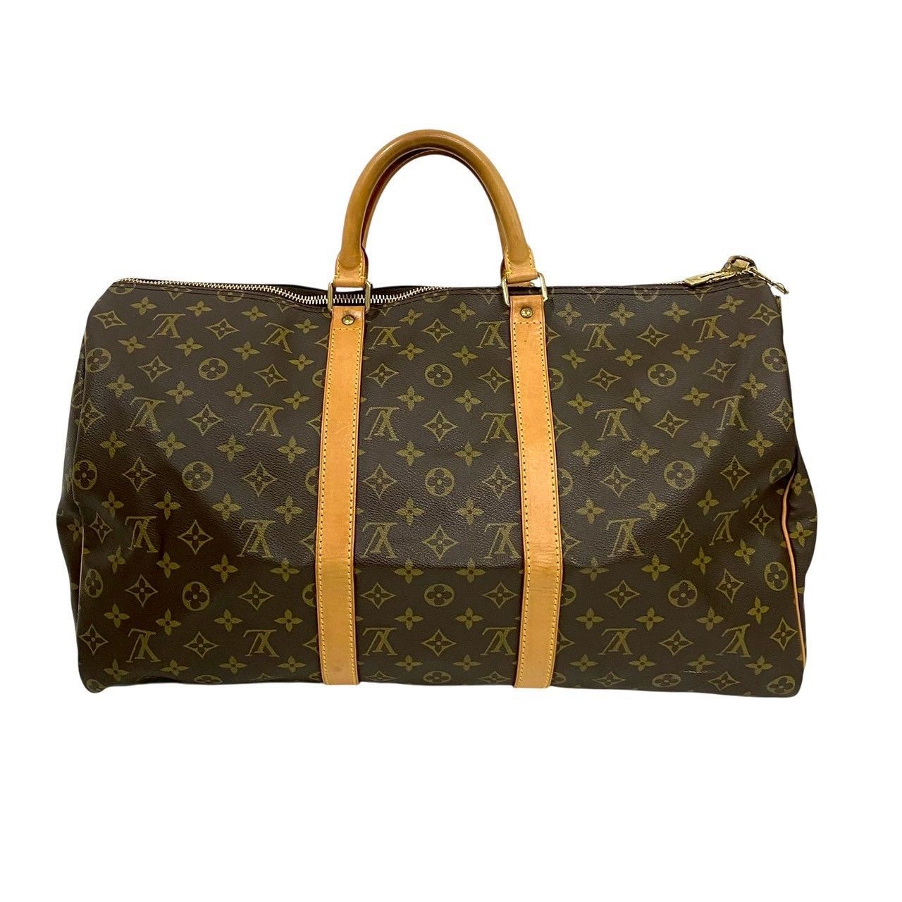 【ネームタグ】ルイヴィトン　キーポル60　モノグラム　ボストンバッグ　ブラウン LOUIS VUITTON】キーポル 50 モノグラム パドロック ポワニエ