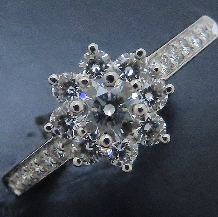 ティファニー フローラ ダイヤモンド リング Pt950 11.5号