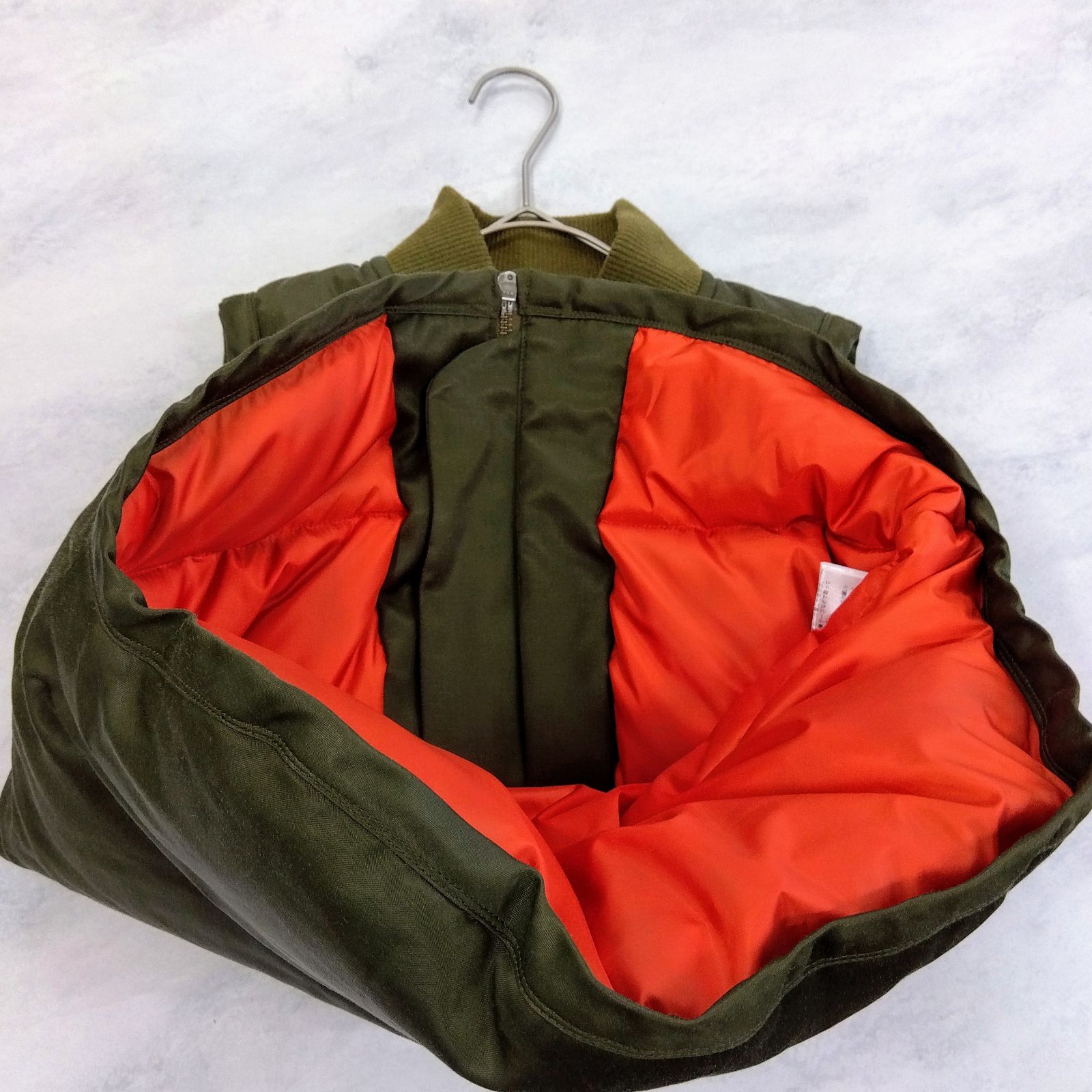 Whim Gazette ウィムガゼット ミリタリー風 ダウンベスト オレンジ裏地