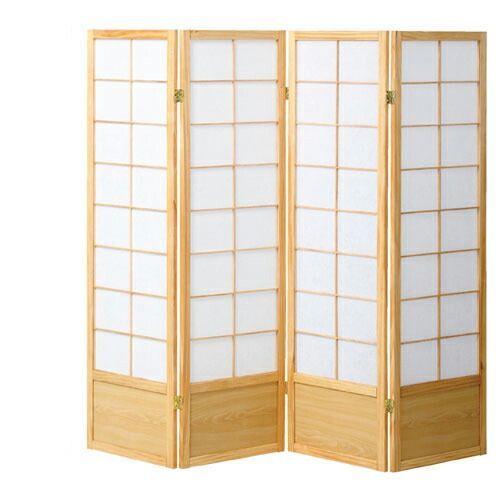 和風衝立 4連 H150cm ナチュラル  61-354-8-3 