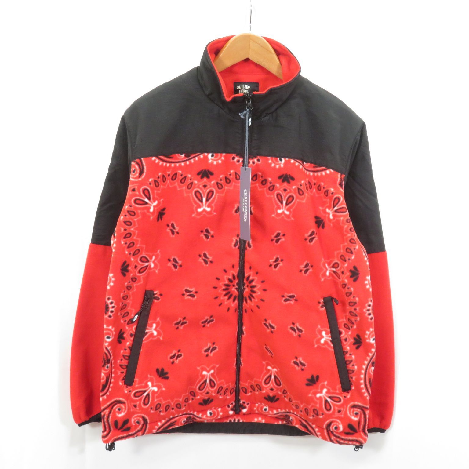 未使用 CHALLENGER BANDANA FIELD フリース ジャケット RED sizeM 