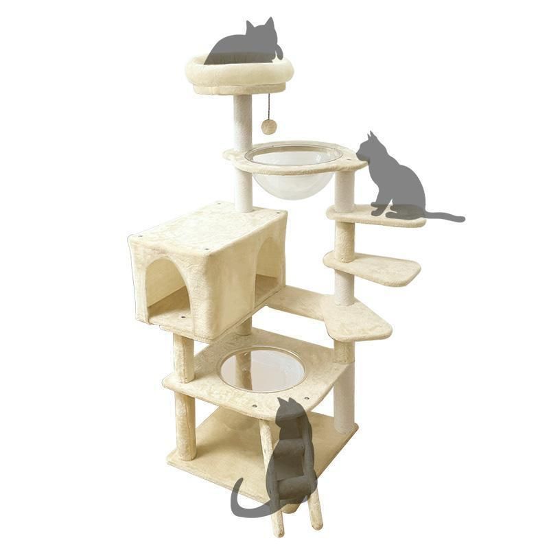 キャットタワー ねこタワー ヤフー1位 RAKU 木製/布製 子猫・短