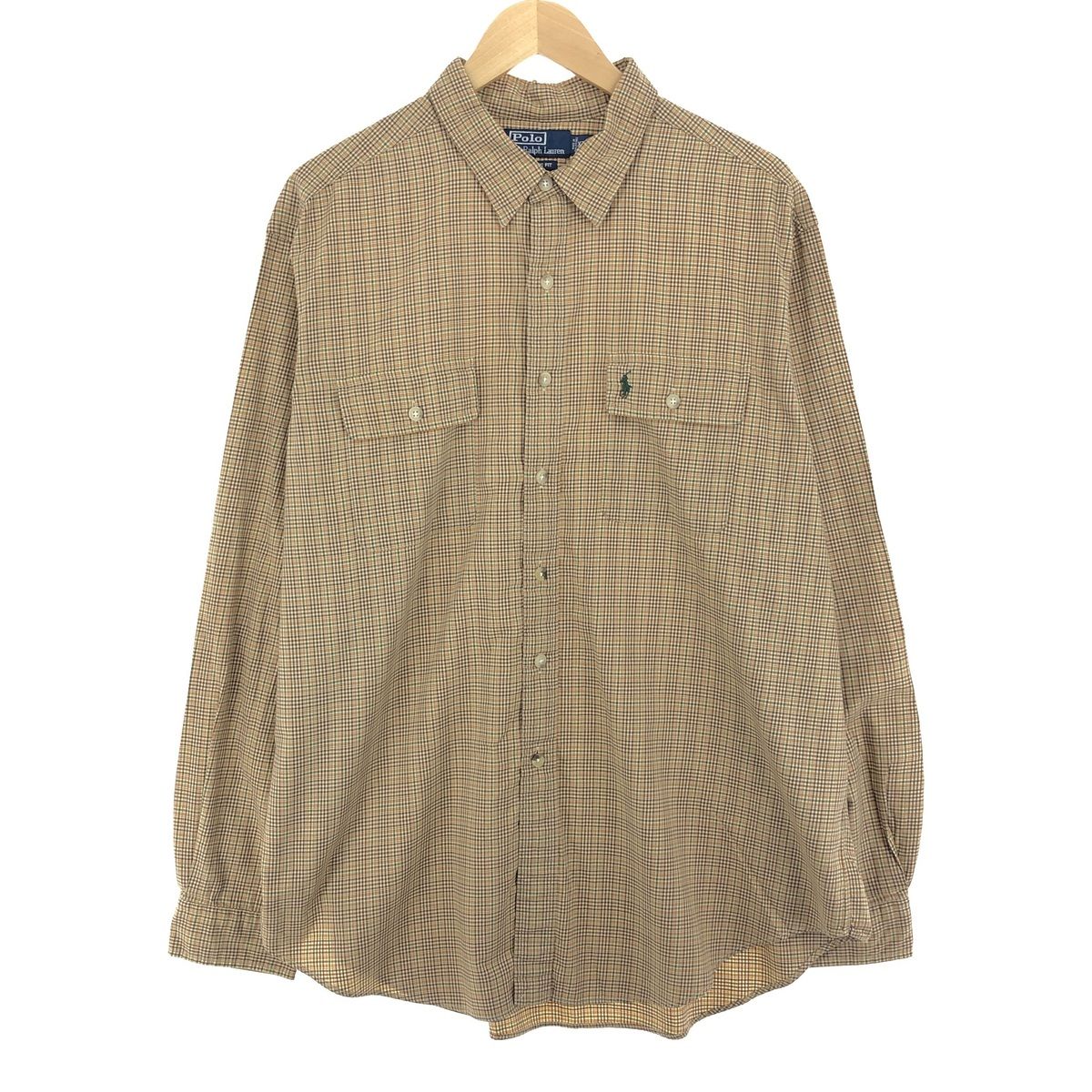 古着 ラルフローレン Ralph Lauren POLO by Ralph Lauren CLASSIC FIT 長袖 コットンチェックシャツ メンズXXL /eaa442673/eaa442673