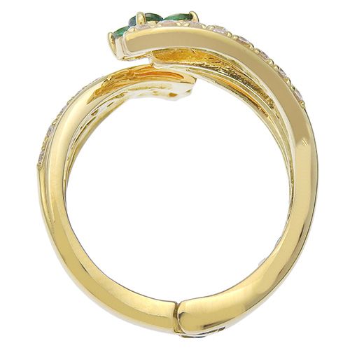 D0.31/G0.30 ガーネット ダイアモンド フラワー リング K18 イエロー  