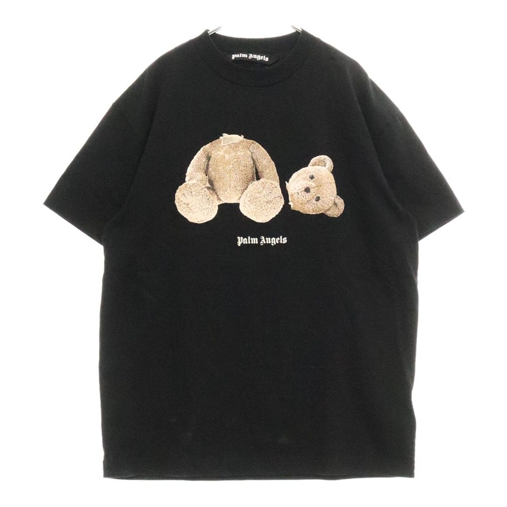 Palm Angels (パームエンジェルス) 21SS ベア‐プリント 半袖Tシャツ カットソー ホワイト ブラック PMAA001R21JER001