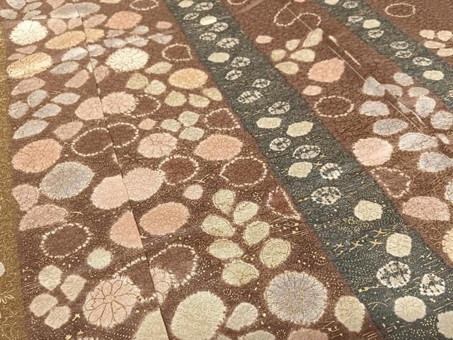 平和屋着物○十日町 名門青柳謹製 訪問着 舞花文 暈し染め 金彩 上代45