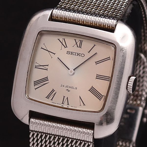 セイコー 手巻き 2559-7050 シャリオ スクエア ローマン シルバー文字盤 メンズ腕時計 YSD - メルカリ