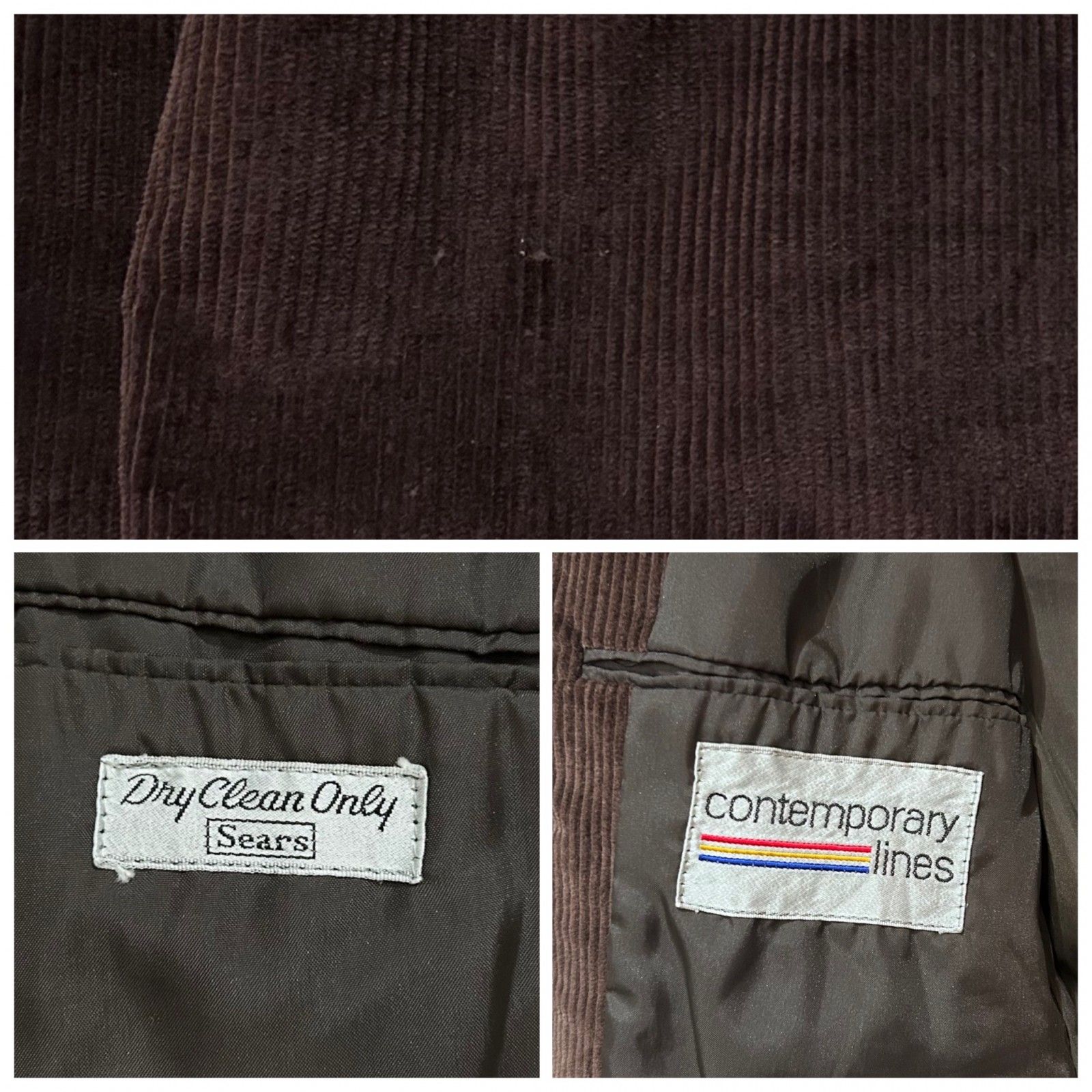 70s テーラードジャケット　コーデュロイ　sears ヴィンテージ 古着 70年代 シアーズ Sears コーデュロイテーラードジャケット
