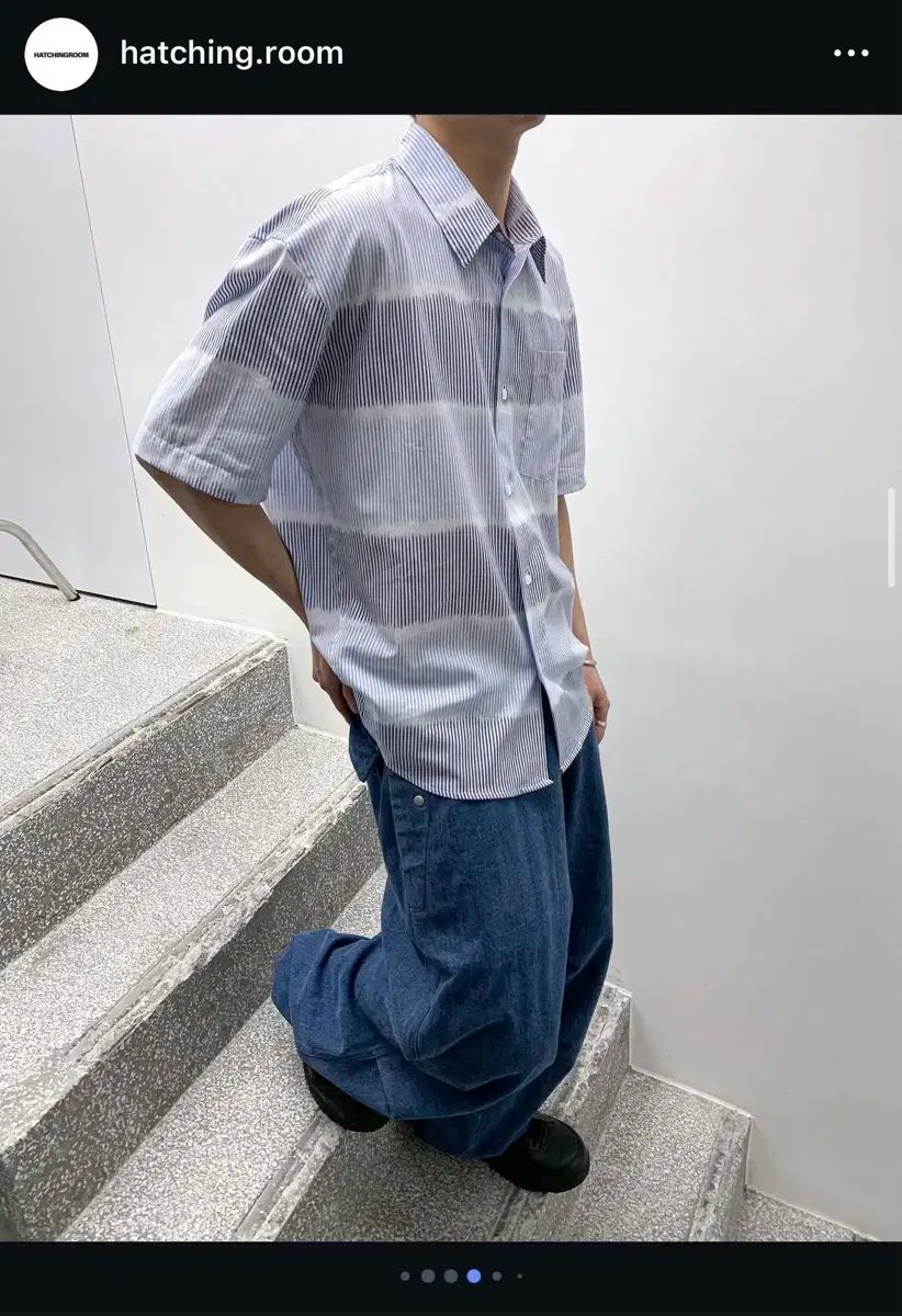 HATCHINGROOM 23ss ストライプ シャツ 半袖シャツ