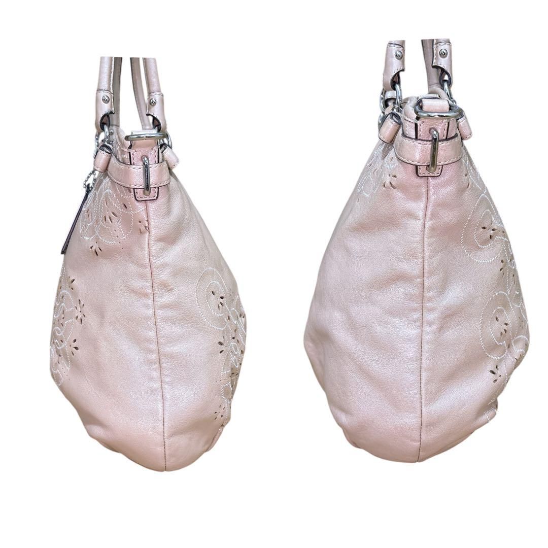 美品 COACH コーチ 2way トートバッグ ショルダーバッグ カットワーク