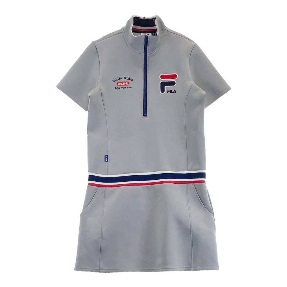 サイズ：L FILA GOLF フィラゴルフ  ハーフジップ 半袖 ワンピース  グレー系 [240101280963] ゴルフウェア レディース ストスト