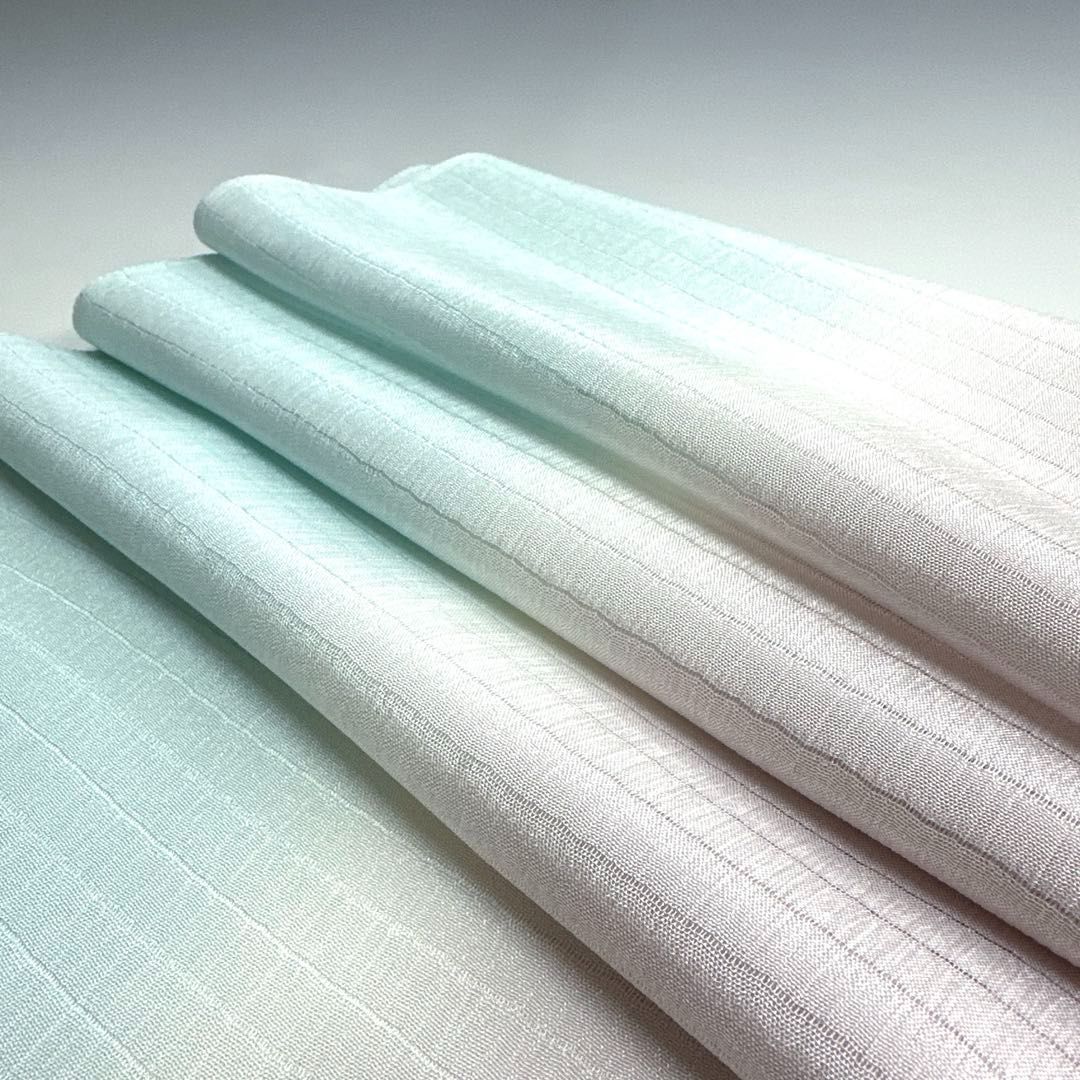 夏物‼️新品未使用品！！丹後ちりめん 暈し帯揚げ 日本製 ライトブルー