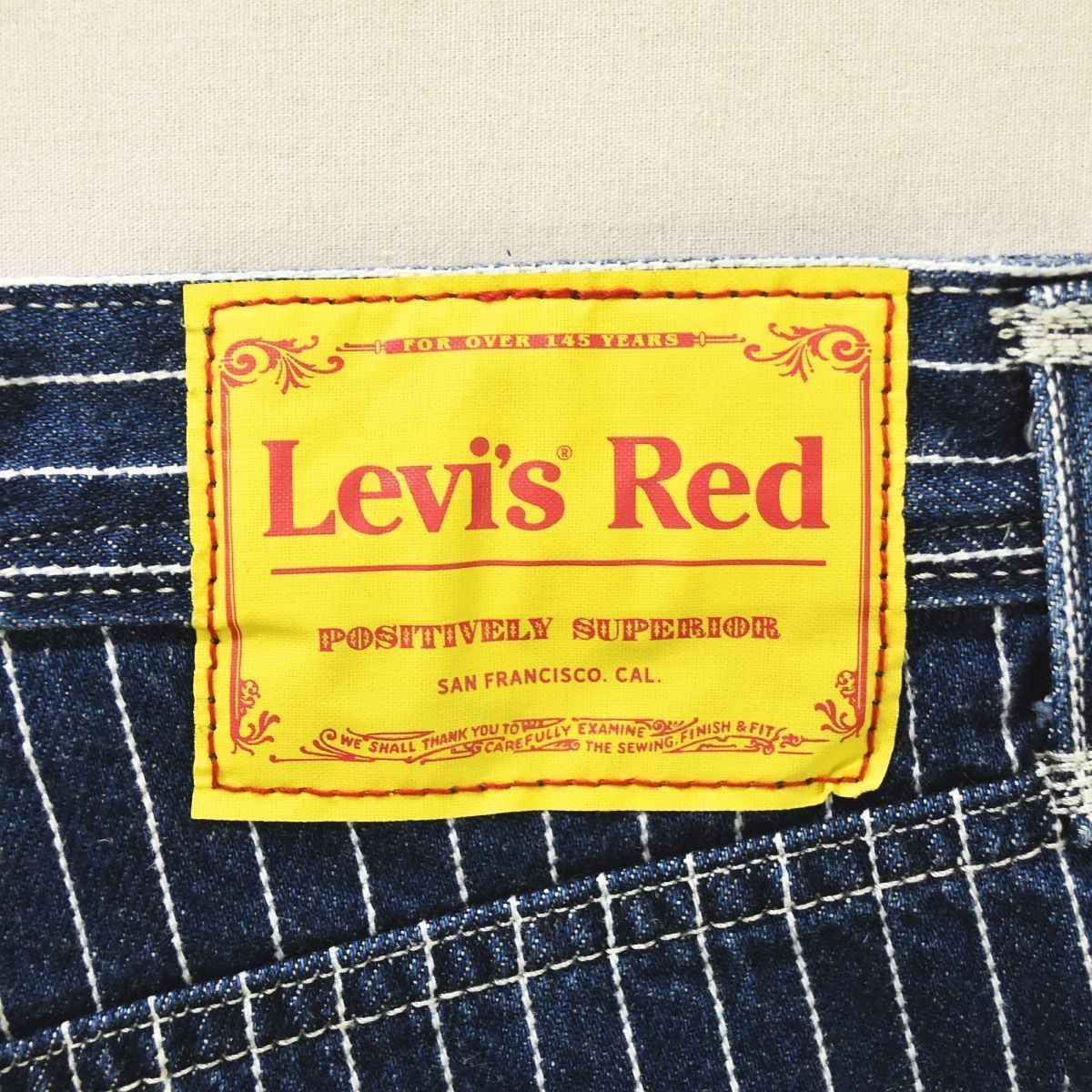 【美品】 リーバイス レッド Levi's RED デニム パンツ W26 x L29 ストライプ柄 インディゴ レディース ♪