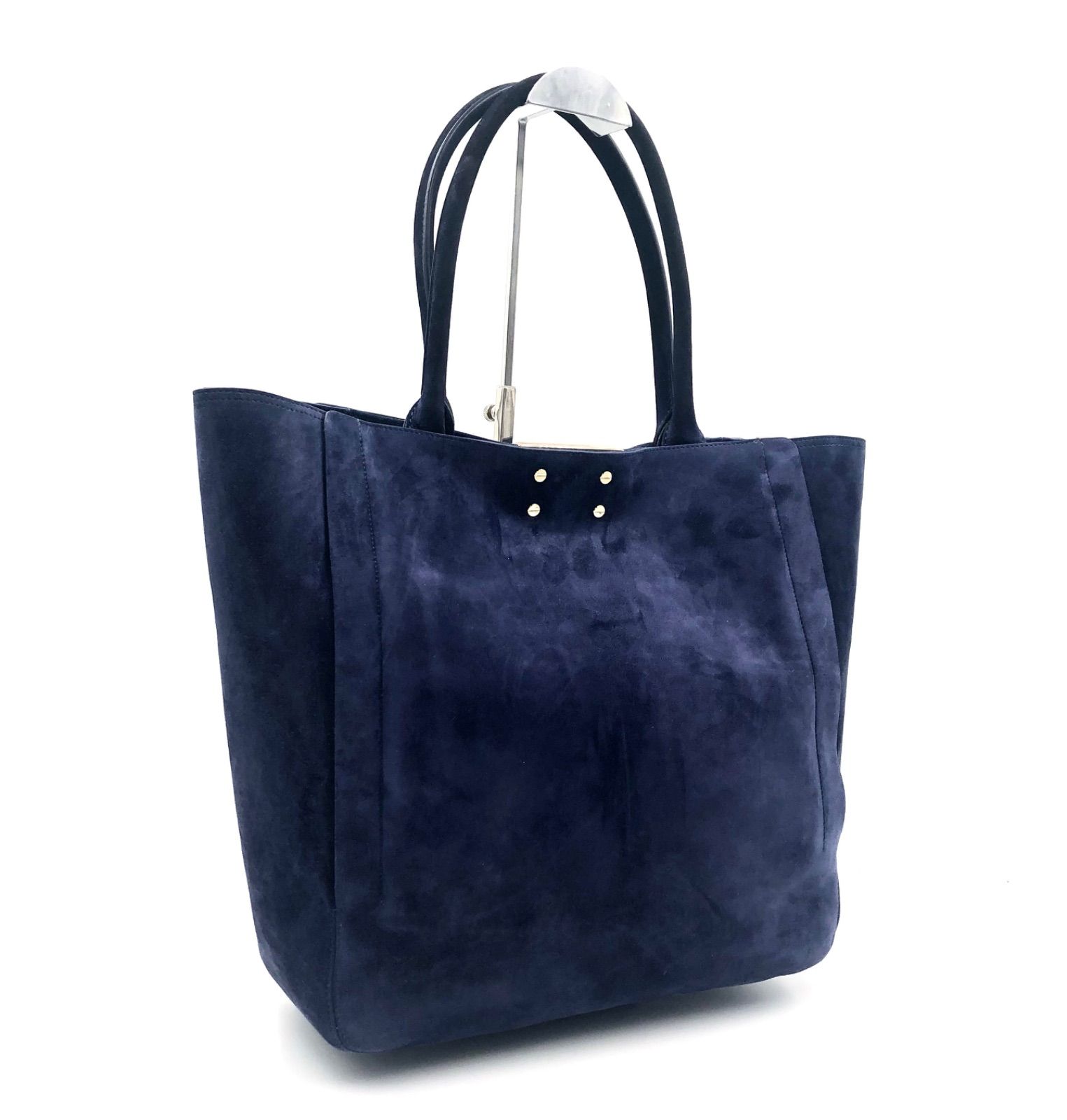美品✨ロジェヴィヴィエ ロゴ金具 レザー トートバッグ ネイビー 美品✨ロジェヴィヴィエ ロゴ金具 レザー トートバッグ ネイビー