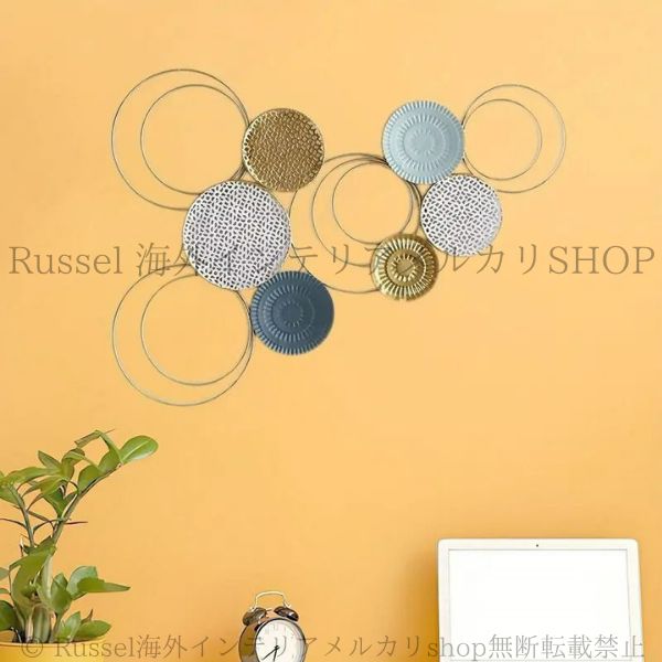 新品未使用　ウォールアート　４枚セット　マリン　ブルー ゴールド　海外インテリア 壁飾り 壁掛け 翼 ウォール アート おしゃれ オブジェ 高級感