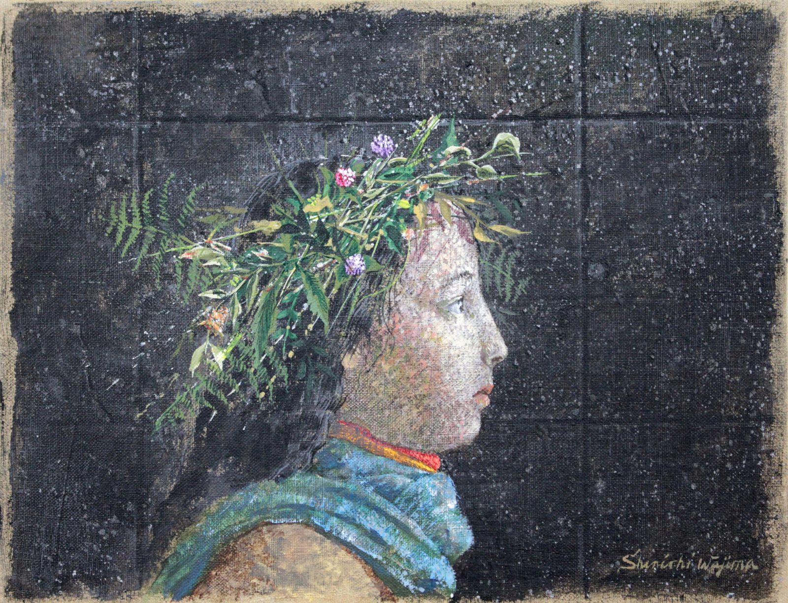 輪島進一『少女』油彩画【真作保証】 絵画 輪島進一『少女』油彩画【真作保証】 絵画の通販 by 北海道画廊