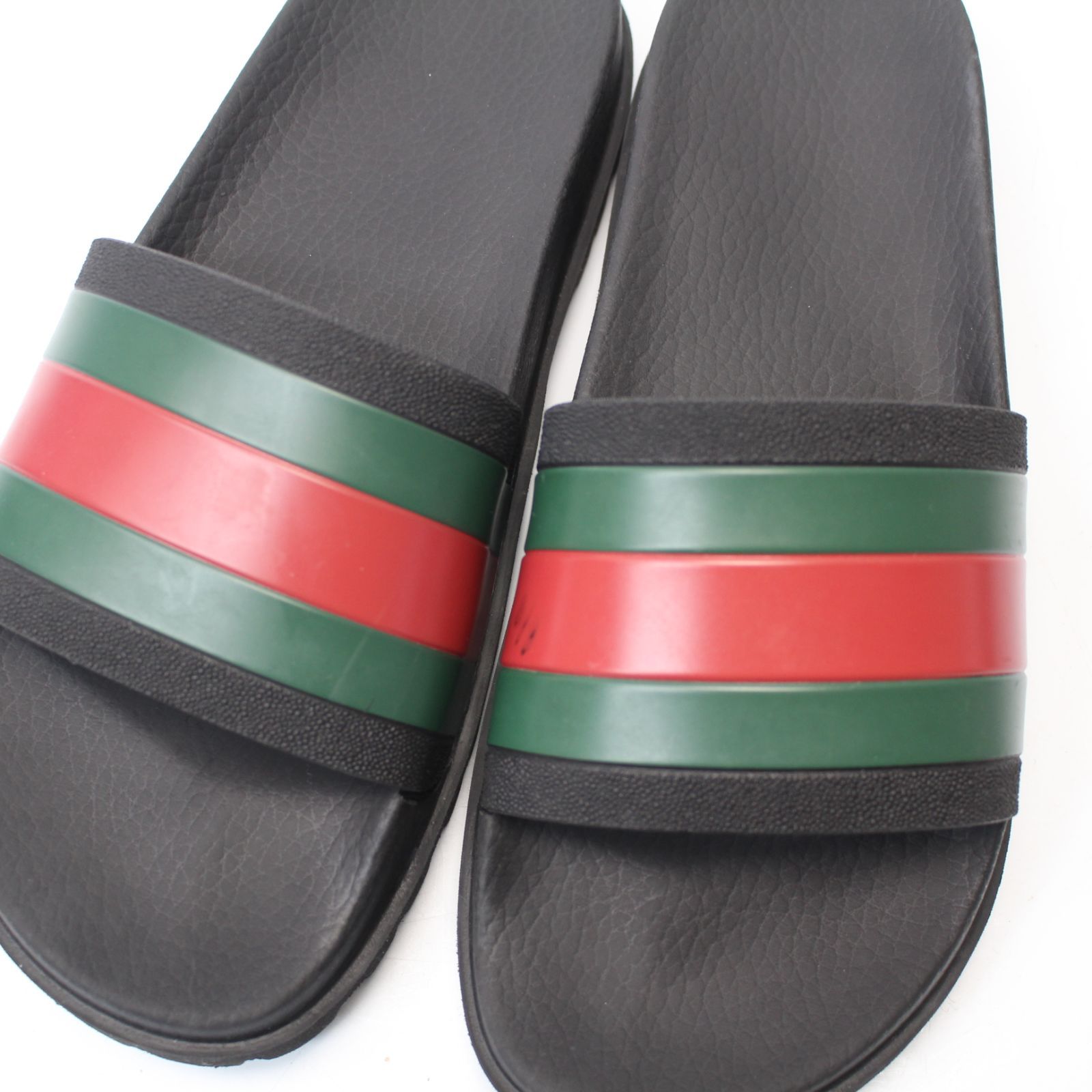 A669】GUCCI ラバーメンズ スライドサンダル シェリーライン