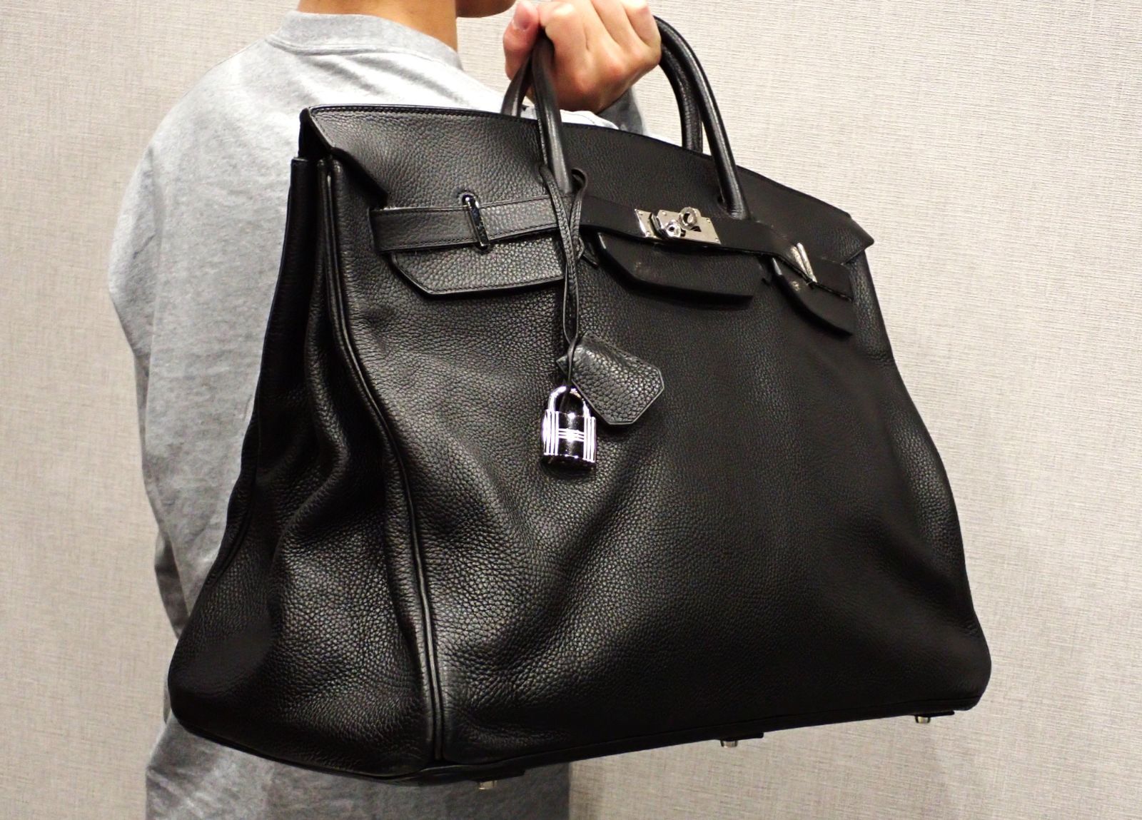 バーキン 50 革 メンズ すごく珍しい メンズライン 良品 HERMES 