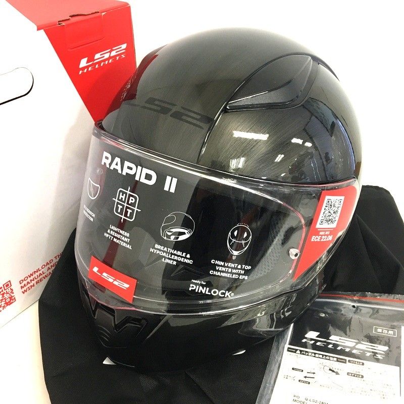 LS2 RAPID2 フルフェイスヘルメット 除菌消臭済 XLサイズ チタニウム ブラック オートバイ ツーリング ライディング バイカー バイク用品 TA3486