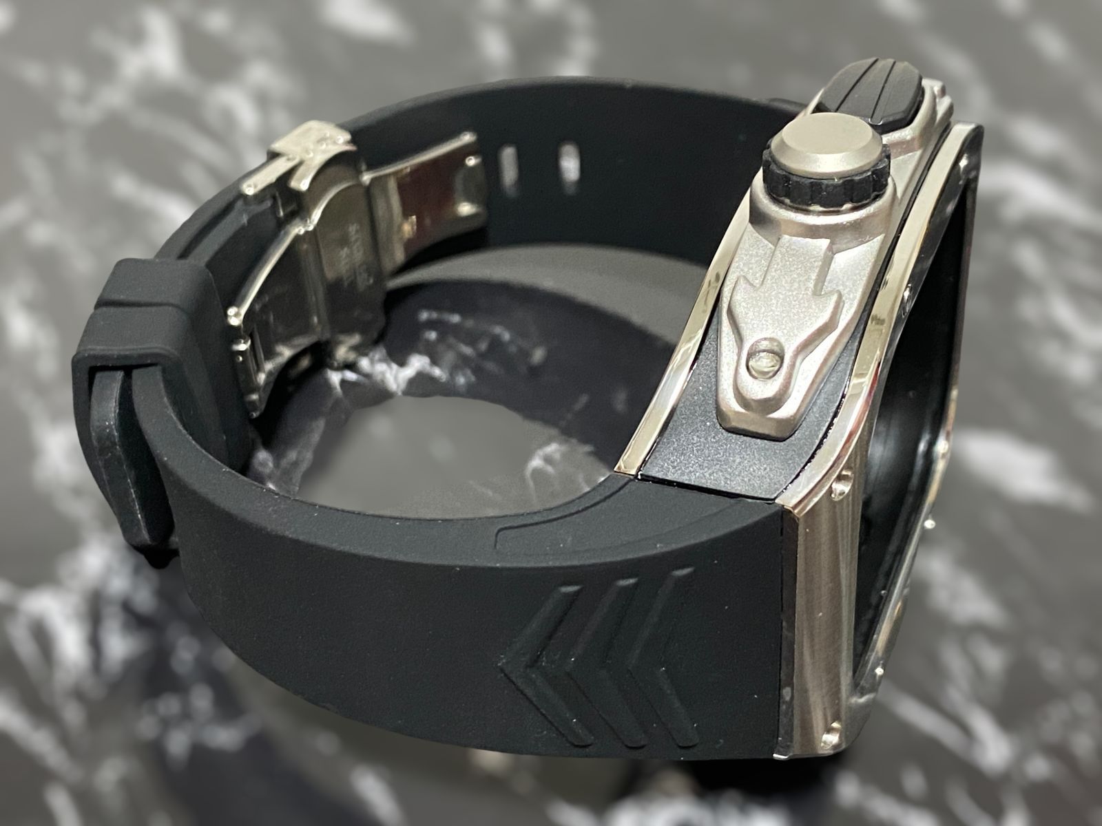 銀黒49mm apple watch ultra アップルウォッチラバーメタル 銀黒49mm apple watch ultra アップルウォッチラバーメタル