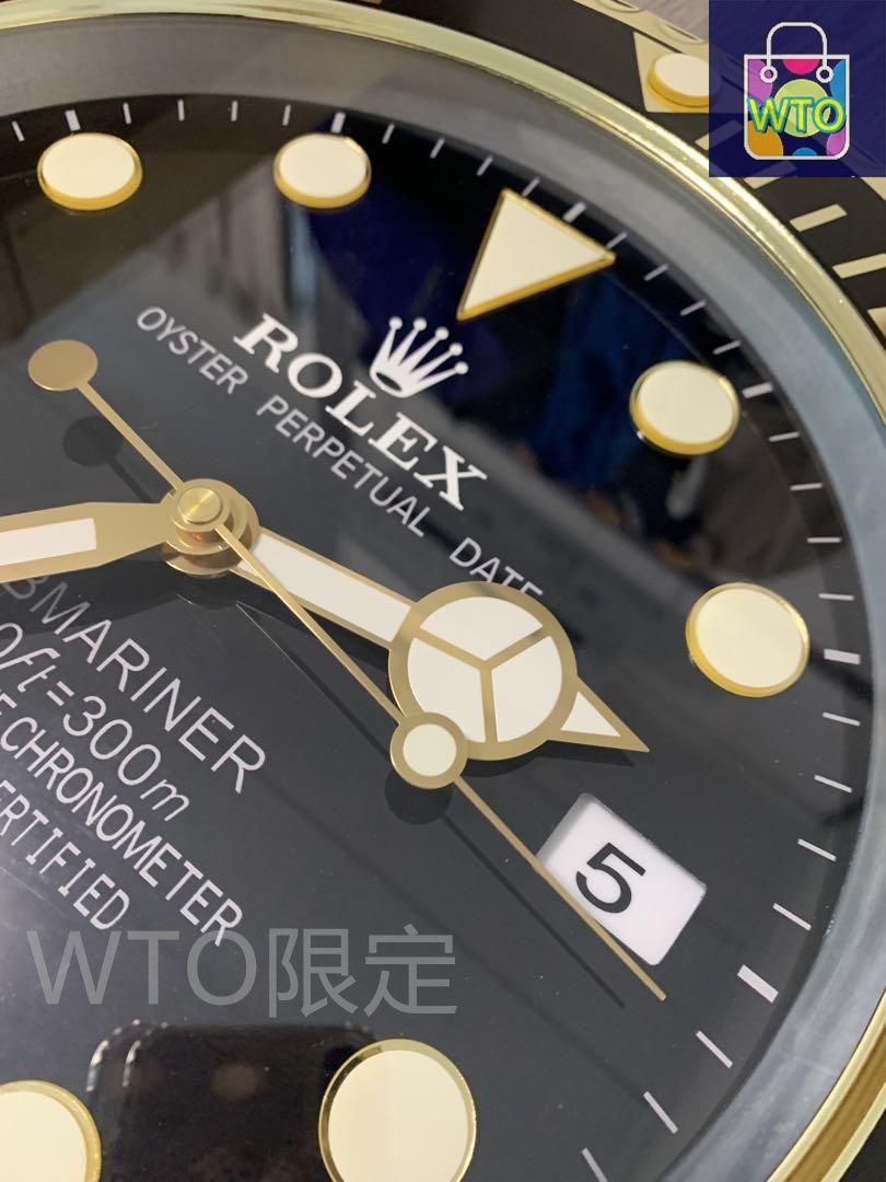 サブマリーナ　ブラック掛け時計　非売品 ロレックス ROLEX 掛け時計 サブマリーナブラック-WTO輸入