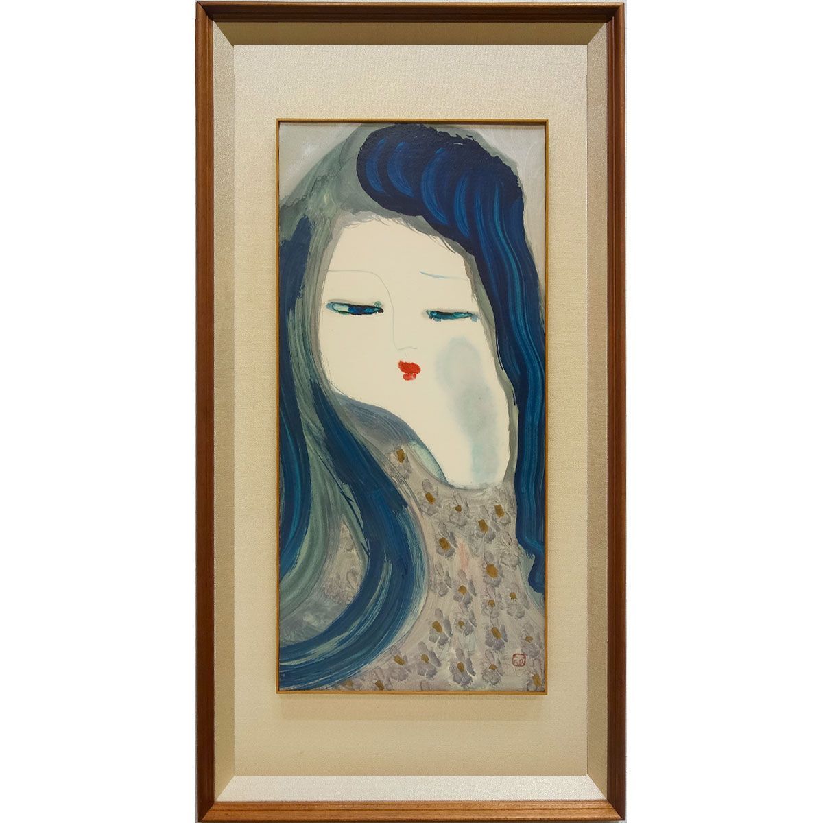 油彩画 横手由男 「夢 乙女」 8号相当 タテ長 額付き 額装画 真筆 手描き 肉筆画 人物画 美人画 さすらいの画家 雨さん 游雨人 雨情縁  落款・共シールあり 絵画 美術品 アート さすらいの画家 真作保証 YE314 - メルカリ