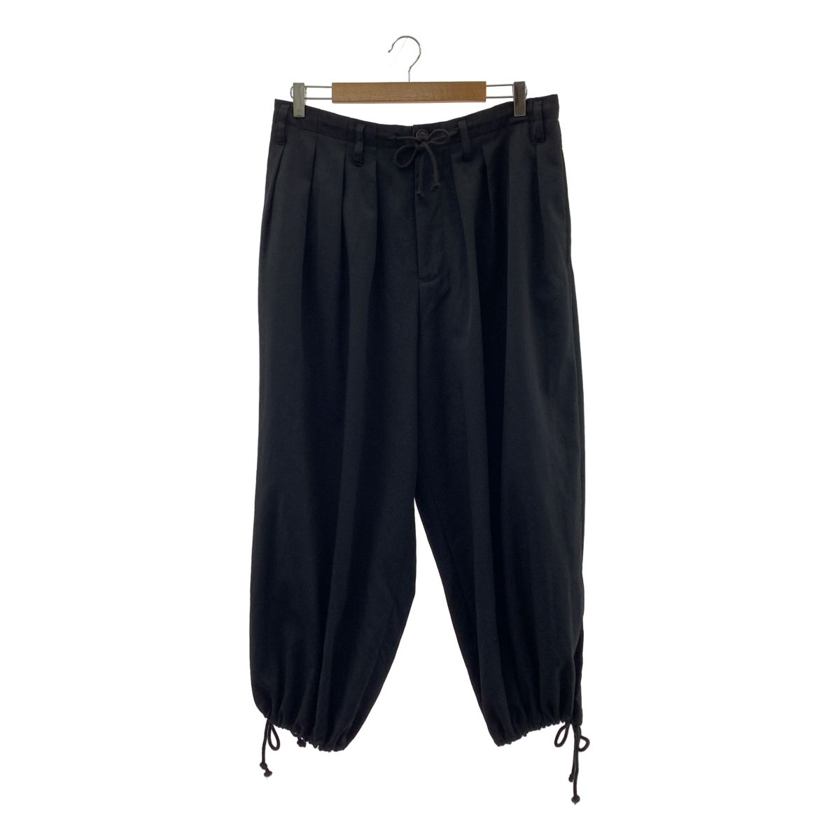 YOHJI YAMAMOTO POUR HOMME | ヨウジヤマモトプールオム | 2020SS | ウールギャバジン タック バルーンパンツ | 2 | ブラック | メンズ