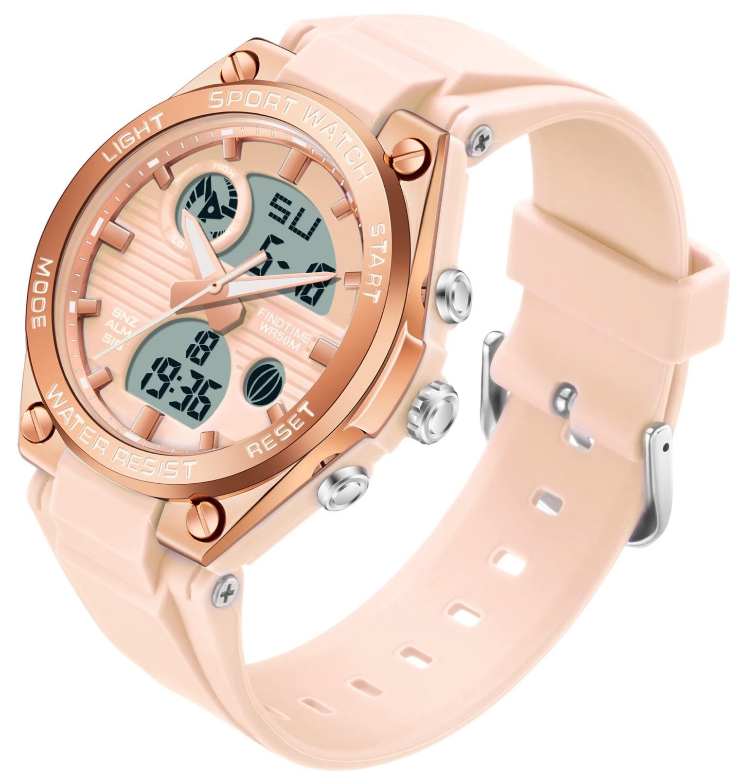 腕時計 レディース うで時計 防水 デジタル デュアルタイム watch for women カジュアル スポーツ 日常通勤 通学 夜光LED ストップウォッチ 目覚まし時計 アラーム 曜日カレンダー シリコン ゴムバンド プレゼント