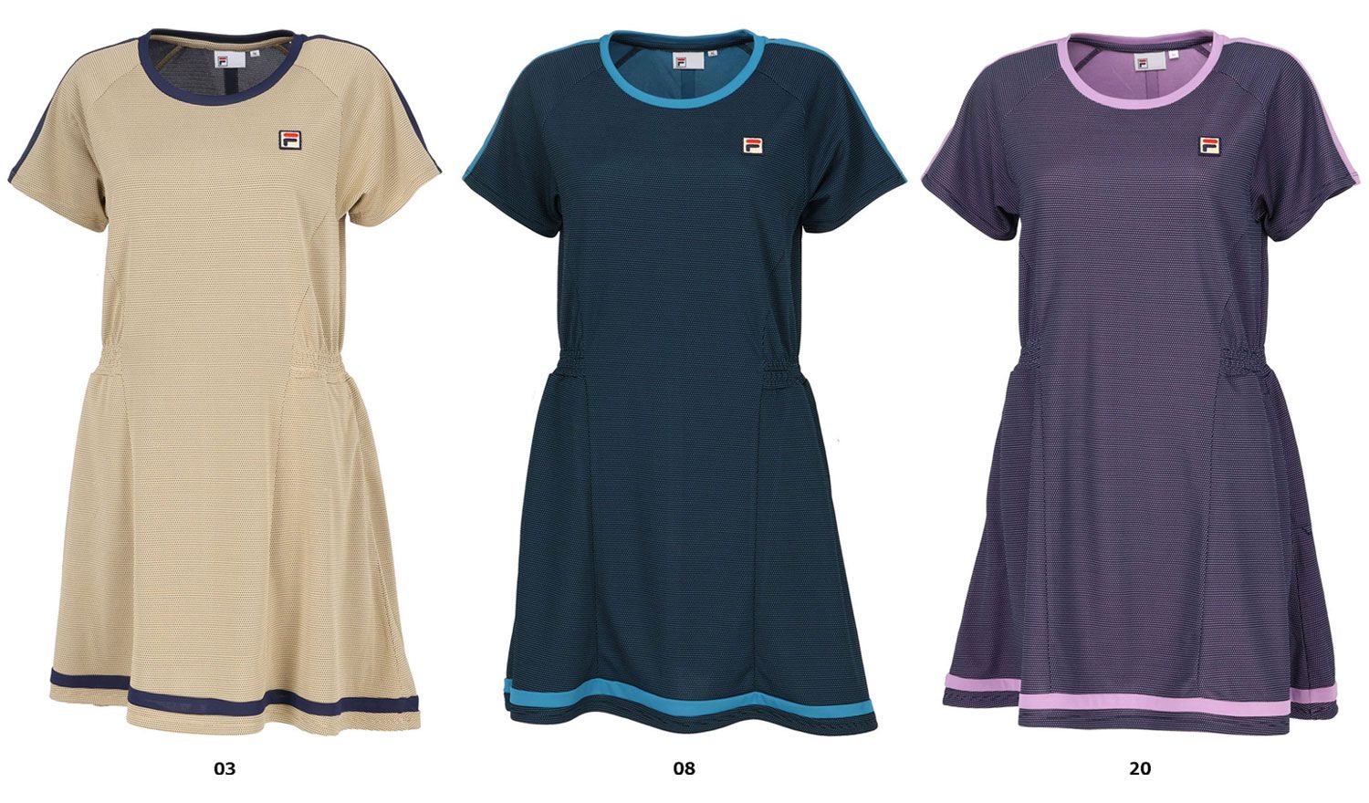 フィラ FILA テニス ワンピース レディース ウェア テニスウェア 半袖 トゥダイドットニット 吸水 吸湿 速乾 UV 部活 練習 トレーニング 部活 練習 トレーニング VL2924 20 フィラネイビー