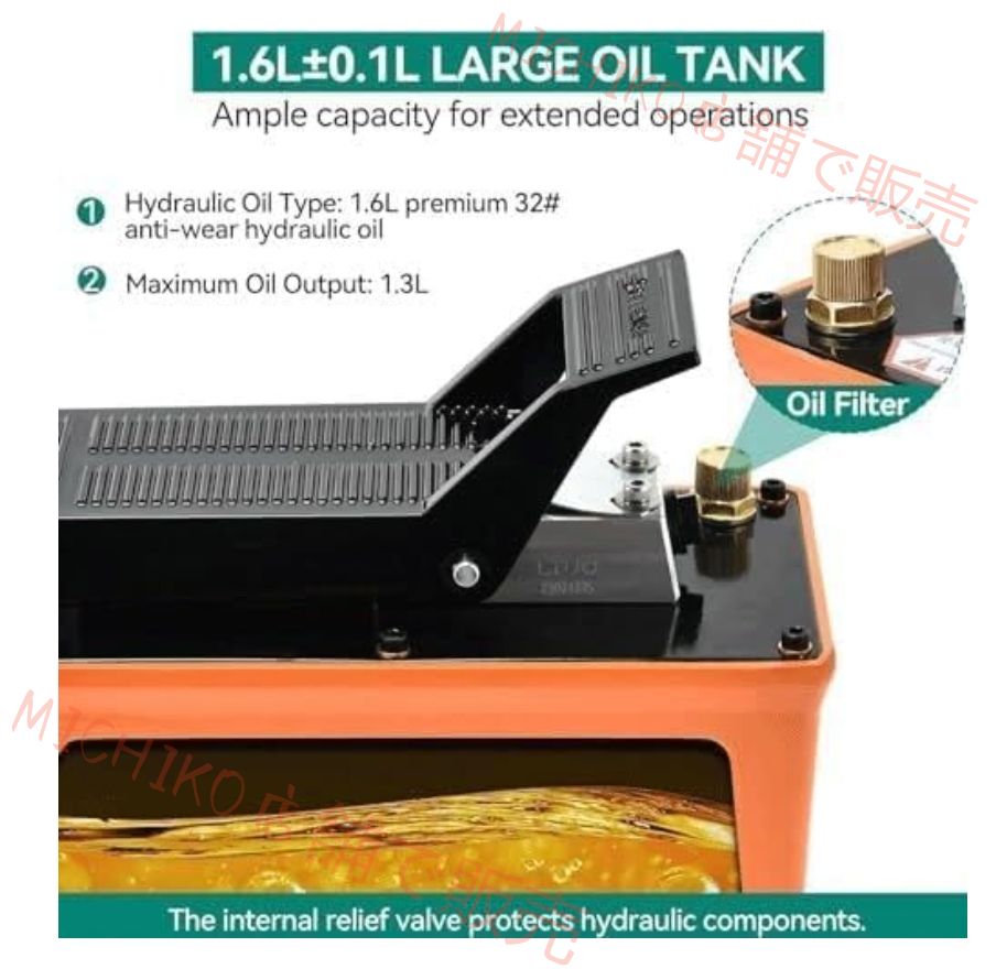 名作＆新作！ 空気油圧フットポンプ エア油圧ポンプ 2.3L リザーバー油圧流体ポンプ 足踏み式空気油圧ポンプ 重機リフターおよび自動車修理用 最大80％割引!