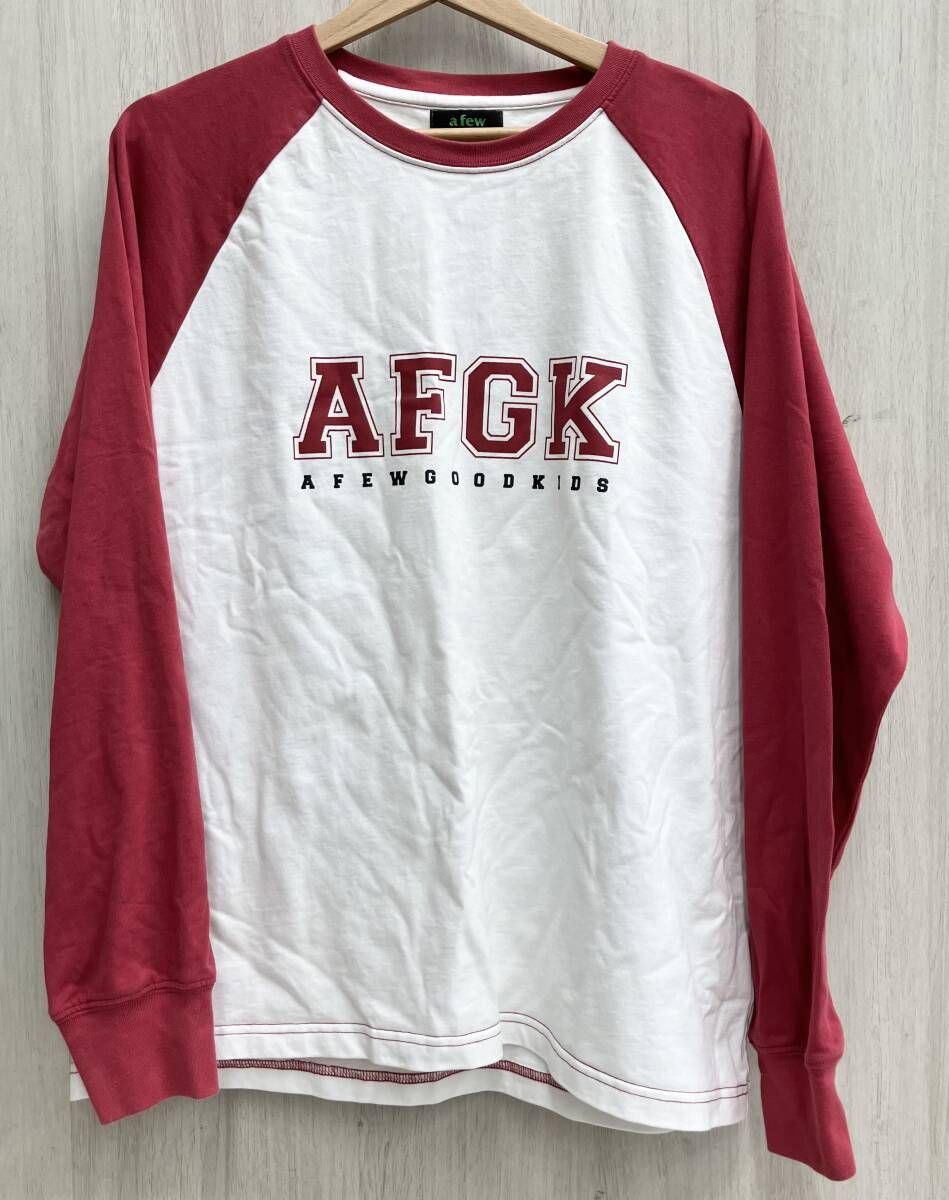 A FEW GOOD KIDS アフューグッドキッズ ラグランロンT ホワイト/レッド系 メンズ Sサイズ