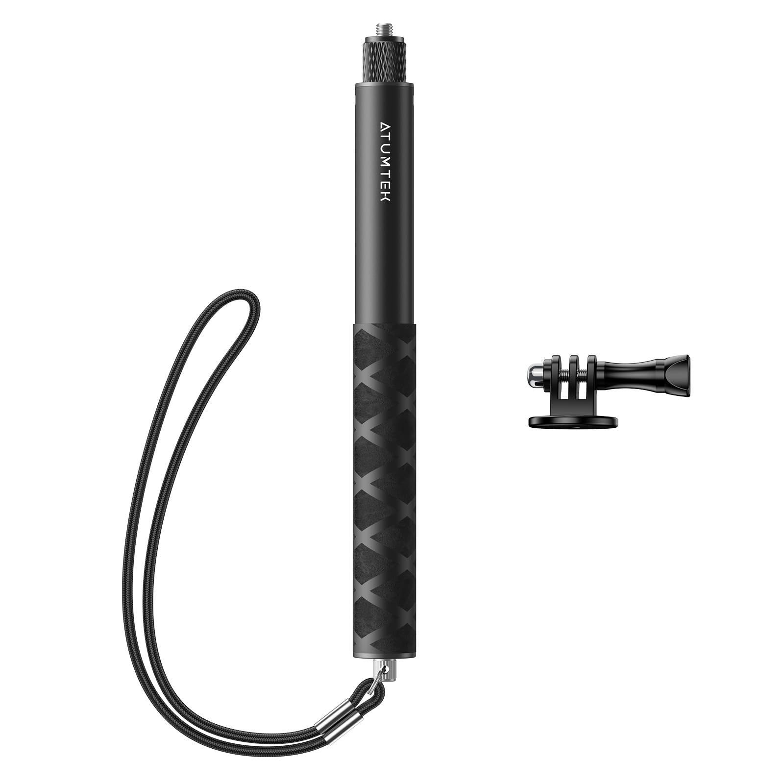 【超軽量】ATUMTEK ストラップ付き Insta360 用 114cm 見えない自撮り棒 (X3/GO 2/ONE X2/ONE RS 1インチ360度/ONE RSに対応）