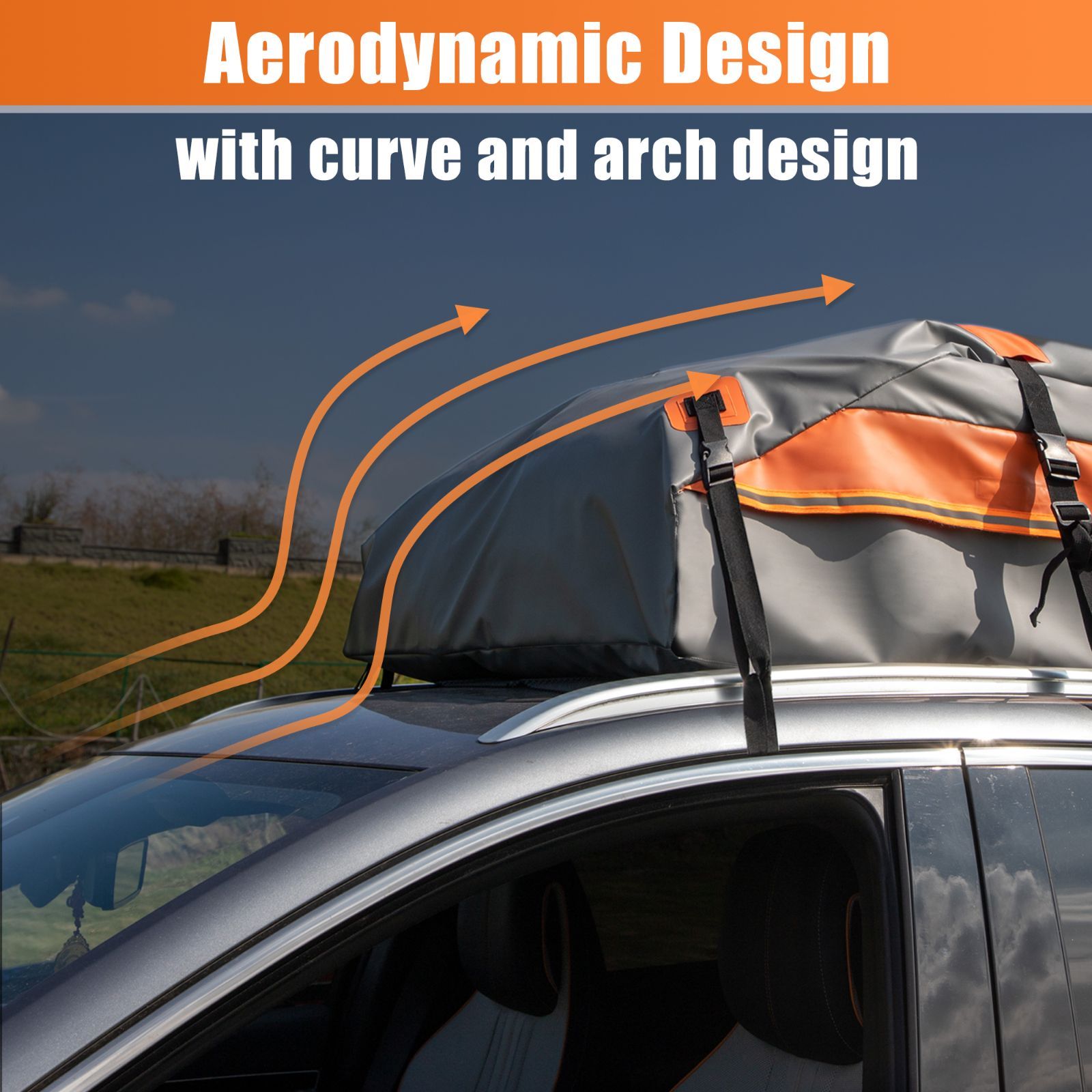 uxcell 1セット15立方フィートの車のルーフバッグ屋根上カーゴキャリアバッグ 防水ラゲッジキャリア 車両にラ ックがあるかないかに関係なく アンチスリップマット 6ドアフック付き BRIGHTFACE_UK