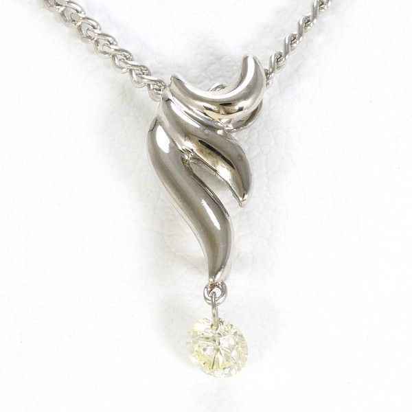 K18WG PT850 ネックレス NECKLACE ダイヤ 0.13 総重量約4.3g 約40cm