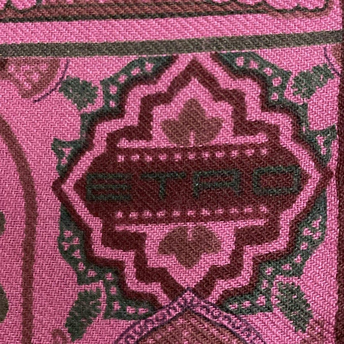 ETRO(エトロ) ストール(ショール)美品 - ピンク×ボルドー×黒