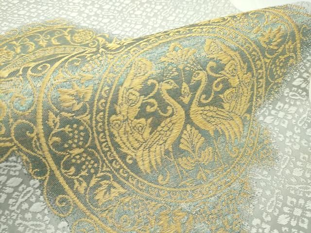 平和屋本店■極上 山口美術織物 皇室 伊勢神宮御用 西陣織 太鼓柄袋帯 唐織 古代丸文 金糸 証明書・色紙・共箱付き 逸品 CZAA1763s5 平和屋本店□極上 山口美術織物 皇室 伊勢神宮御用 西陣織 太鼓柄袋帯