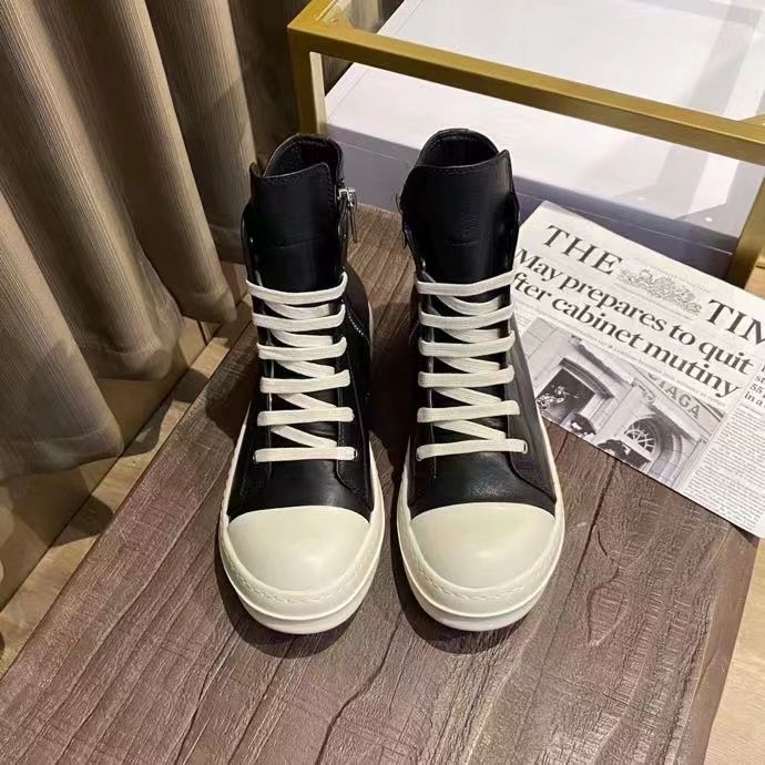 リックオーウエンス Rick Owens ラモーンズ ブラック 牛革 ハイカット スニーカー