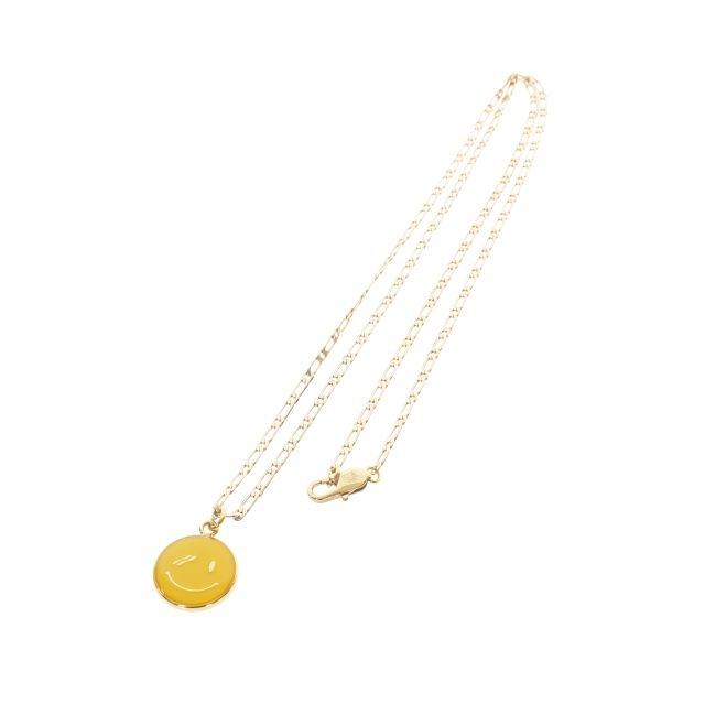 ウェルダン WE11DONE 22SS SMILE NECKLACE スマイルネックレス ペンダント アクセサリー イエロー|ゴールド