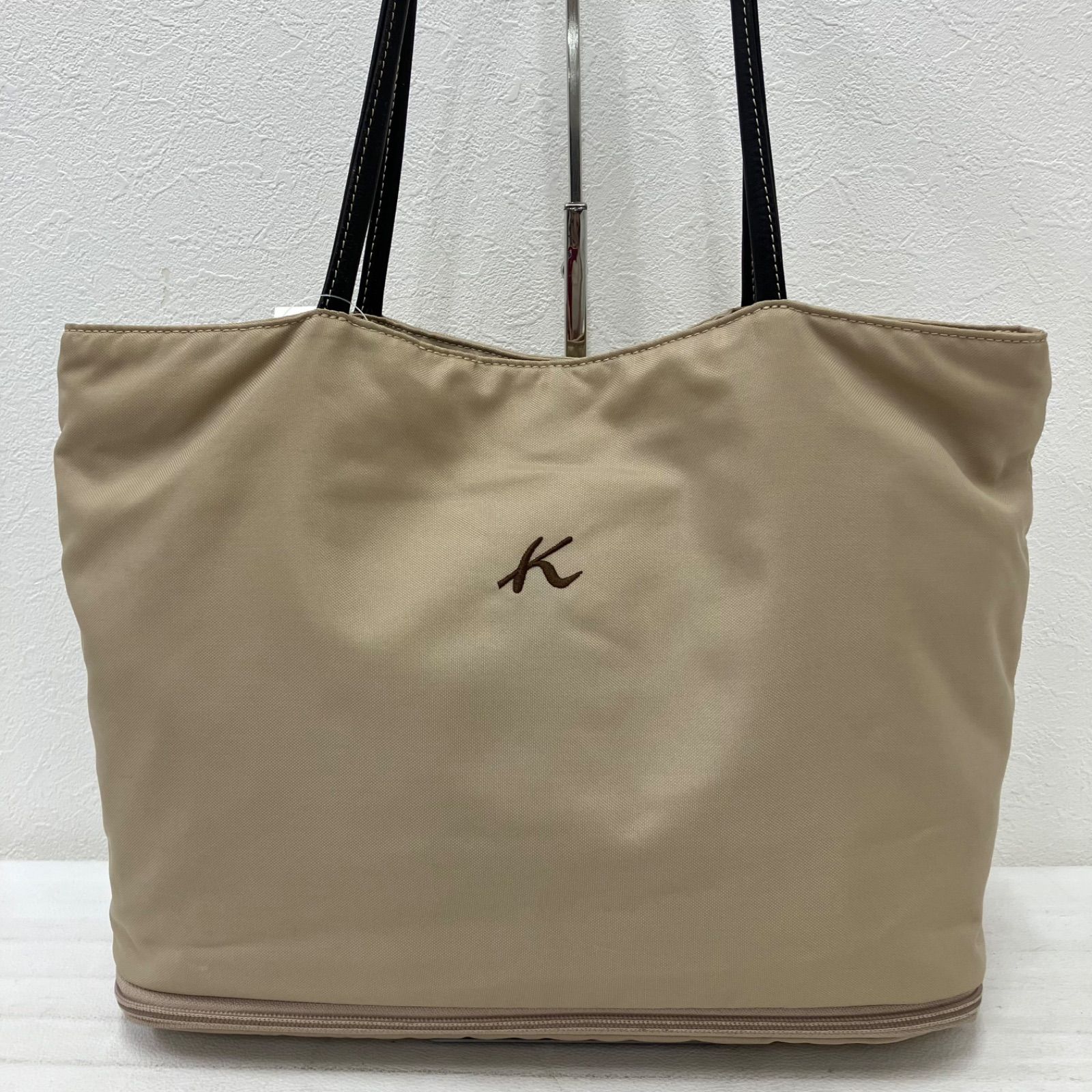 5279 kitamura キタムラ トートバッグ ハンドバッグ ベージュ ナイロン 
