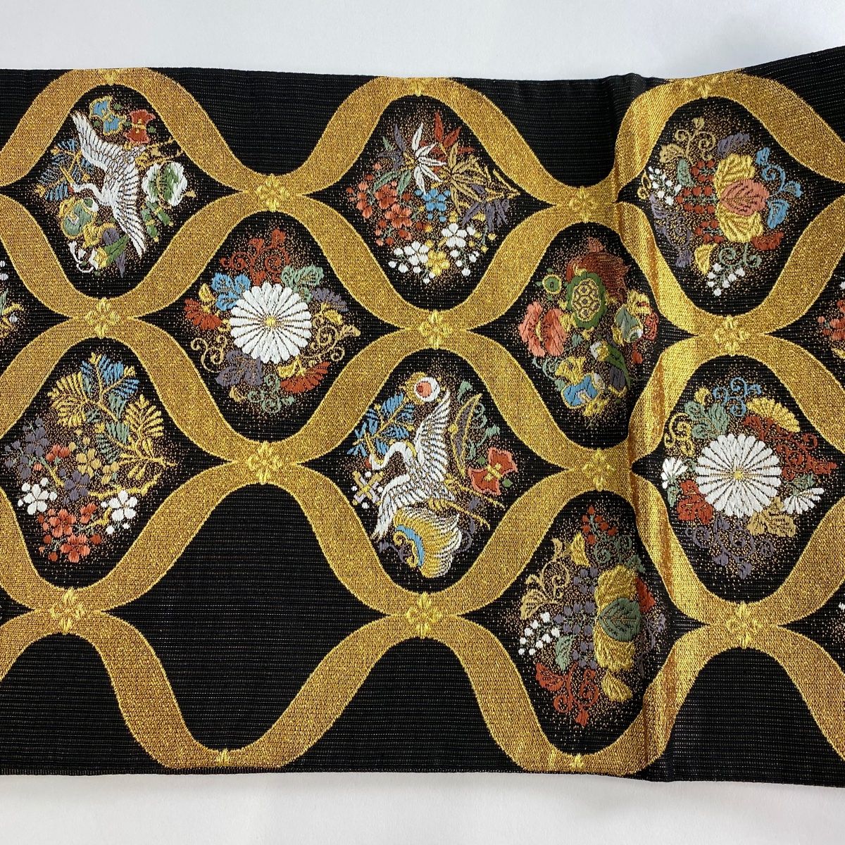 袋帯 秀品 松竹梅 鶴 金糸 箔 黒 六通 正絹 【中古】 - メルカリ