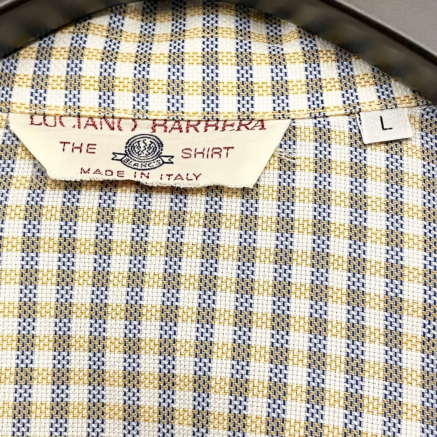 MADE IN ITALY製 LUCIANO BARBERA ギンガムチェック柄半袖ボタンダウン 