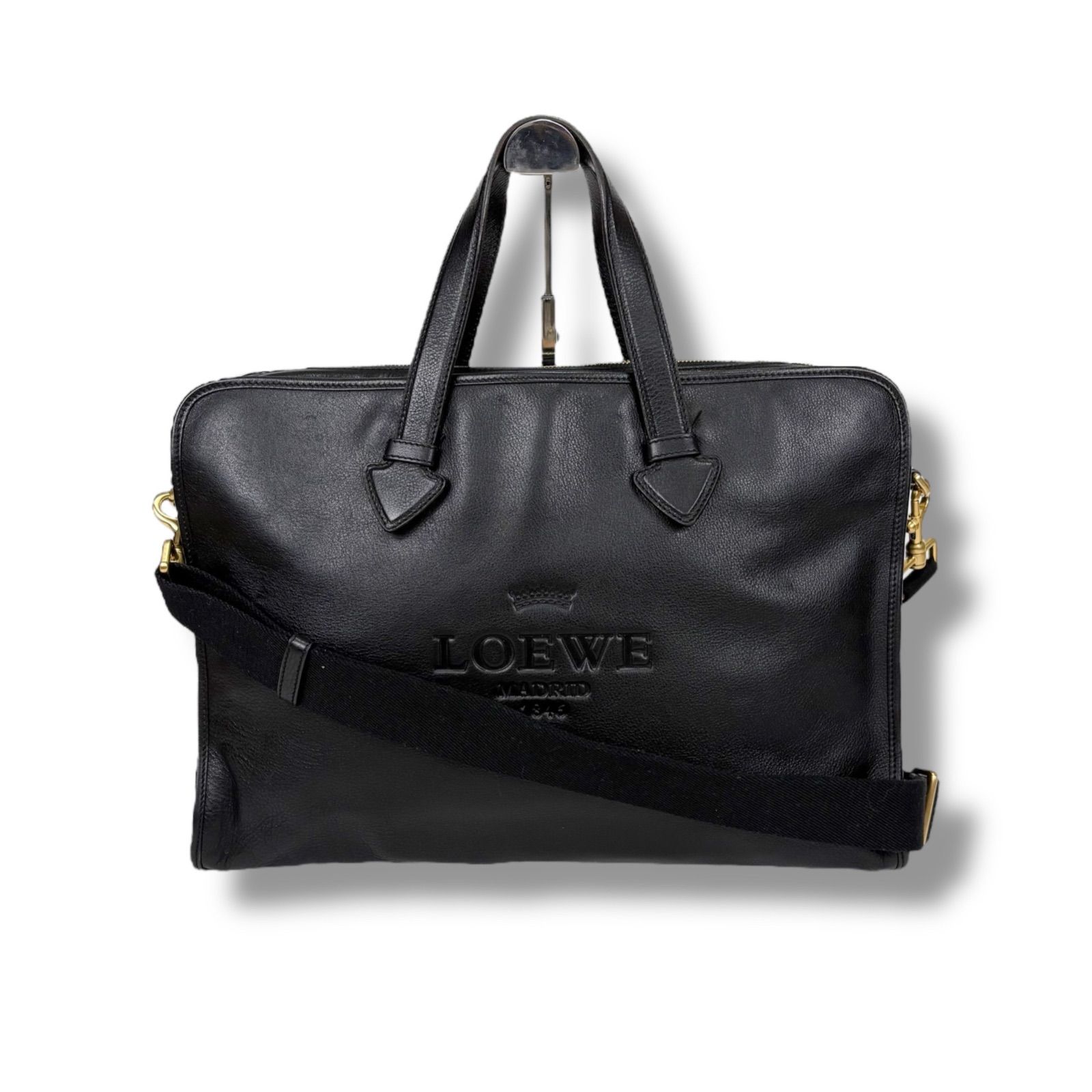 LOEWE ロエベ ヘリテージ ビジネスバッグ 2way レザー ショルダー 黒 ロエベ LOEWE ヘリテージ 2WAY ビジネスバッグ ブリーフケース