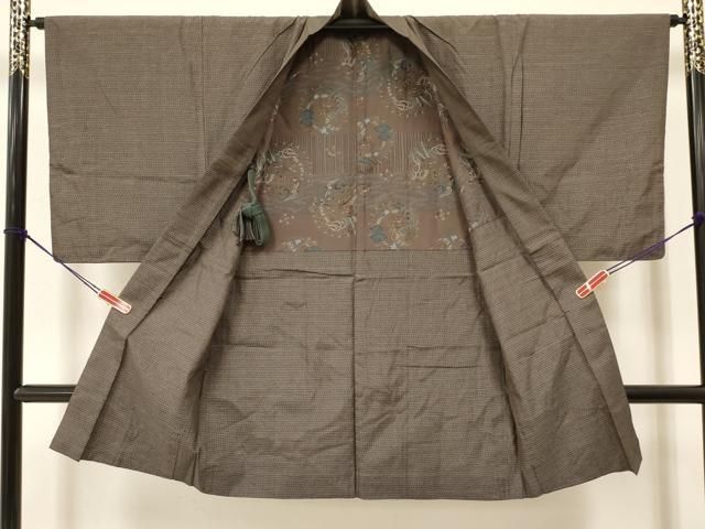 平和屋着物○男性 黒紋付 長羽織セット 正絹 逸品 AAAZ7164ck 