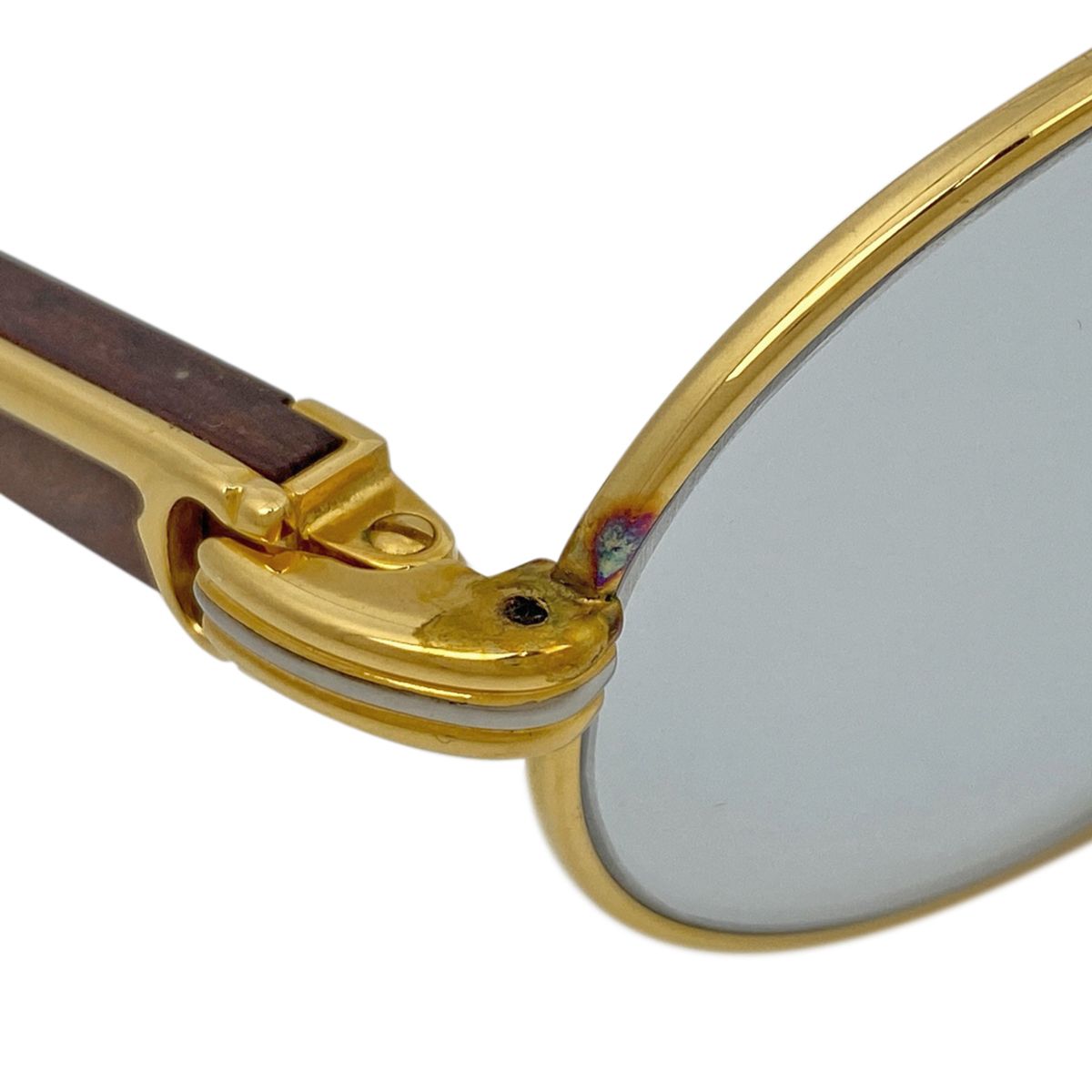 Cartier カルティエ　トリニティウッドテンプルサングラス、眼鏡　美品 Cartier レア超美品 カルティエ トリニティ ヴィンテージ ウッド