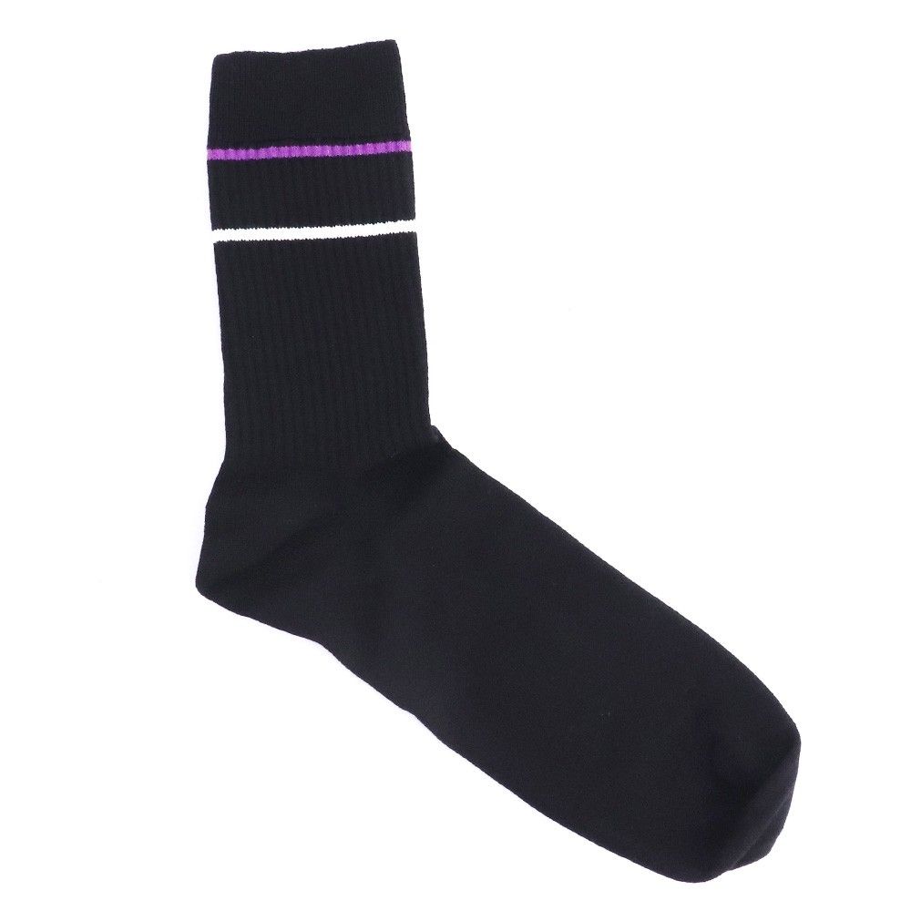 未使用 CELINE SOCKS IN STRIPED COTTON Mサイズ ブラック
