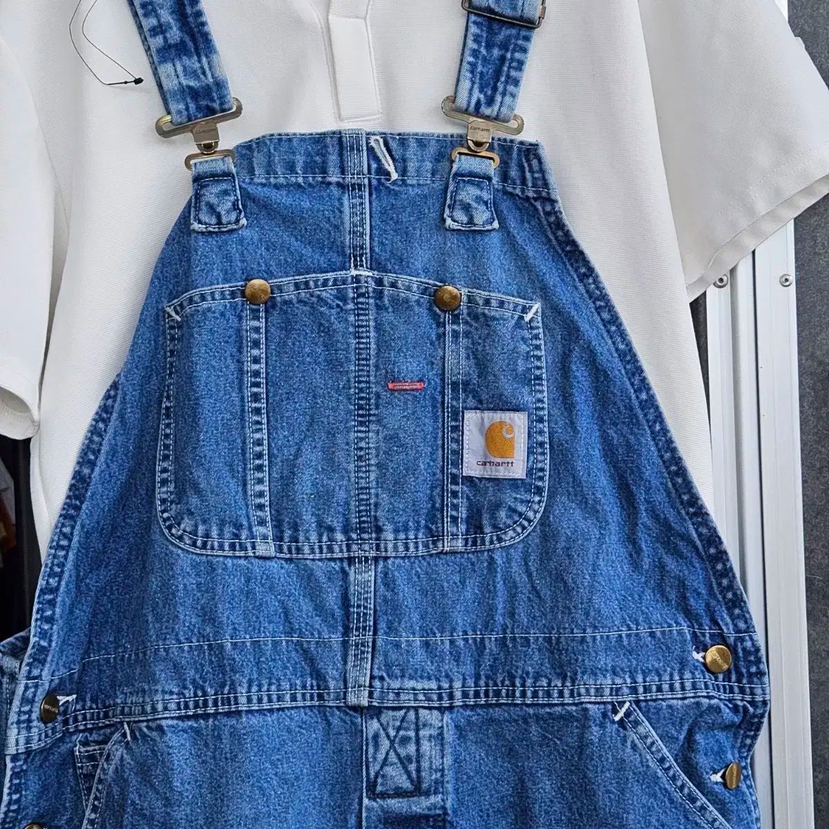 Carhartt サスペンダー付きオーバーオール 32x32 Carhartt オーバーオール サロペット carhartt ワッペン ダック