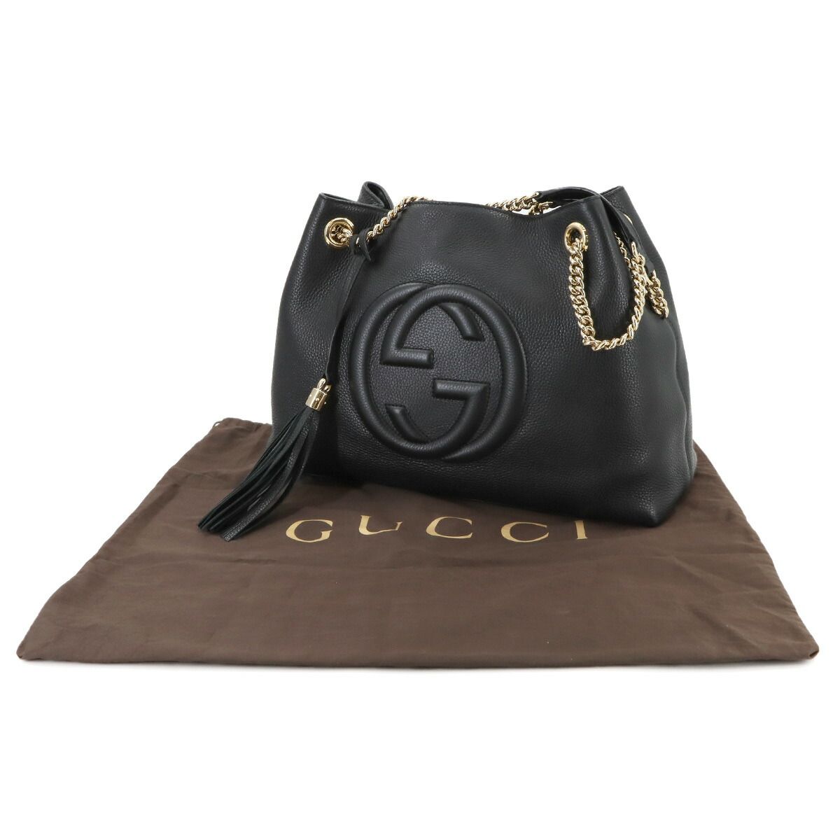 新品同様 グッチ GUCCI インターロッキングG ソーホー チェーン トート 